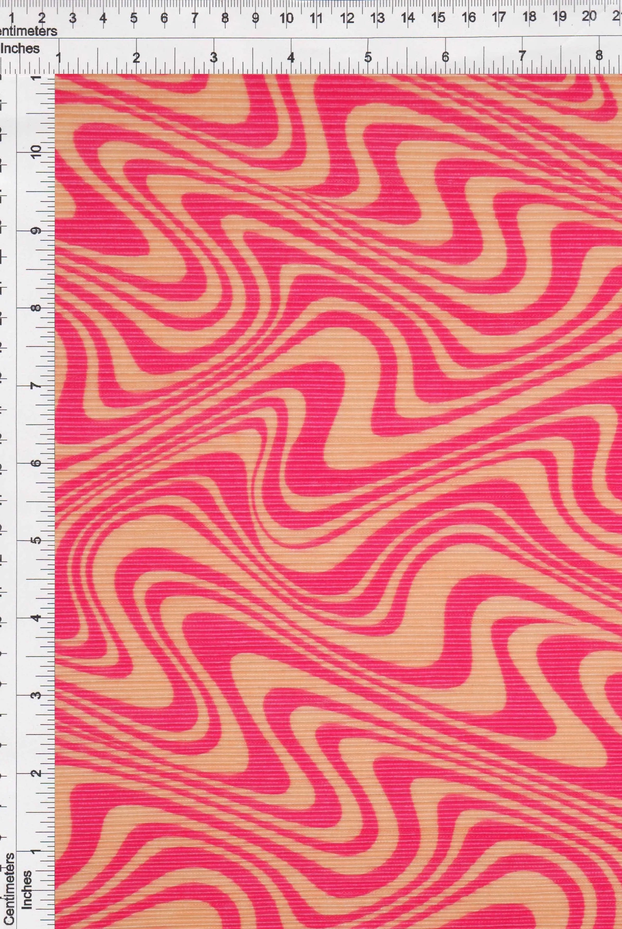 KNT3696-Q20611B PINK/PEACH ABSTRACT BLOUSE BODYSUIT BOTTOMS CAMI DRESS GEOMETRIC KNIT PANTS PLEATED POLYESTER PRINT SKIRTS STRETCH TOPS ZEBRA