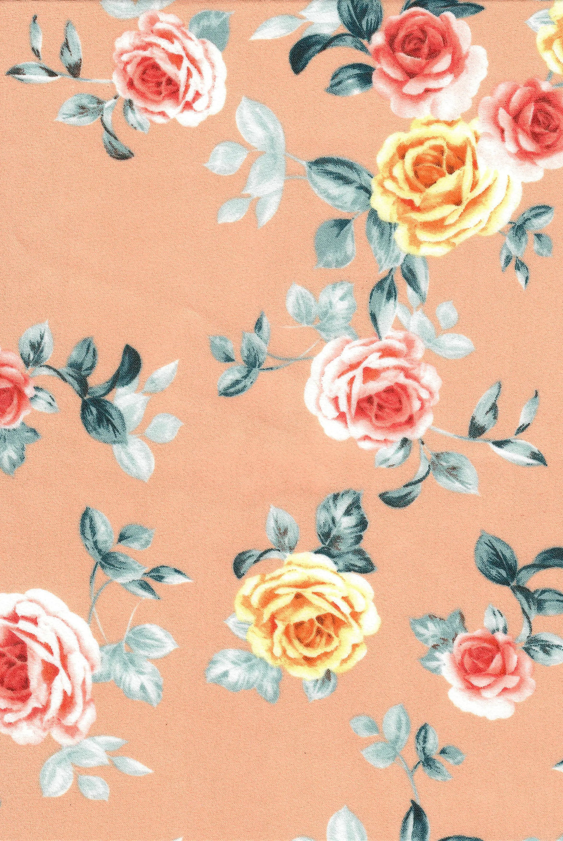 POP4178-MS11116 PEACH FLOWER AIRFLOW BLOUSE BODYSUIT BOTTOMS CAMI CEY CREAM DRESS FLORAL GREEN LOUNGEWEAR PANTS PEACH POLYESTER PRINT SKIRTS SUBLIMATION TOPS WOVEN