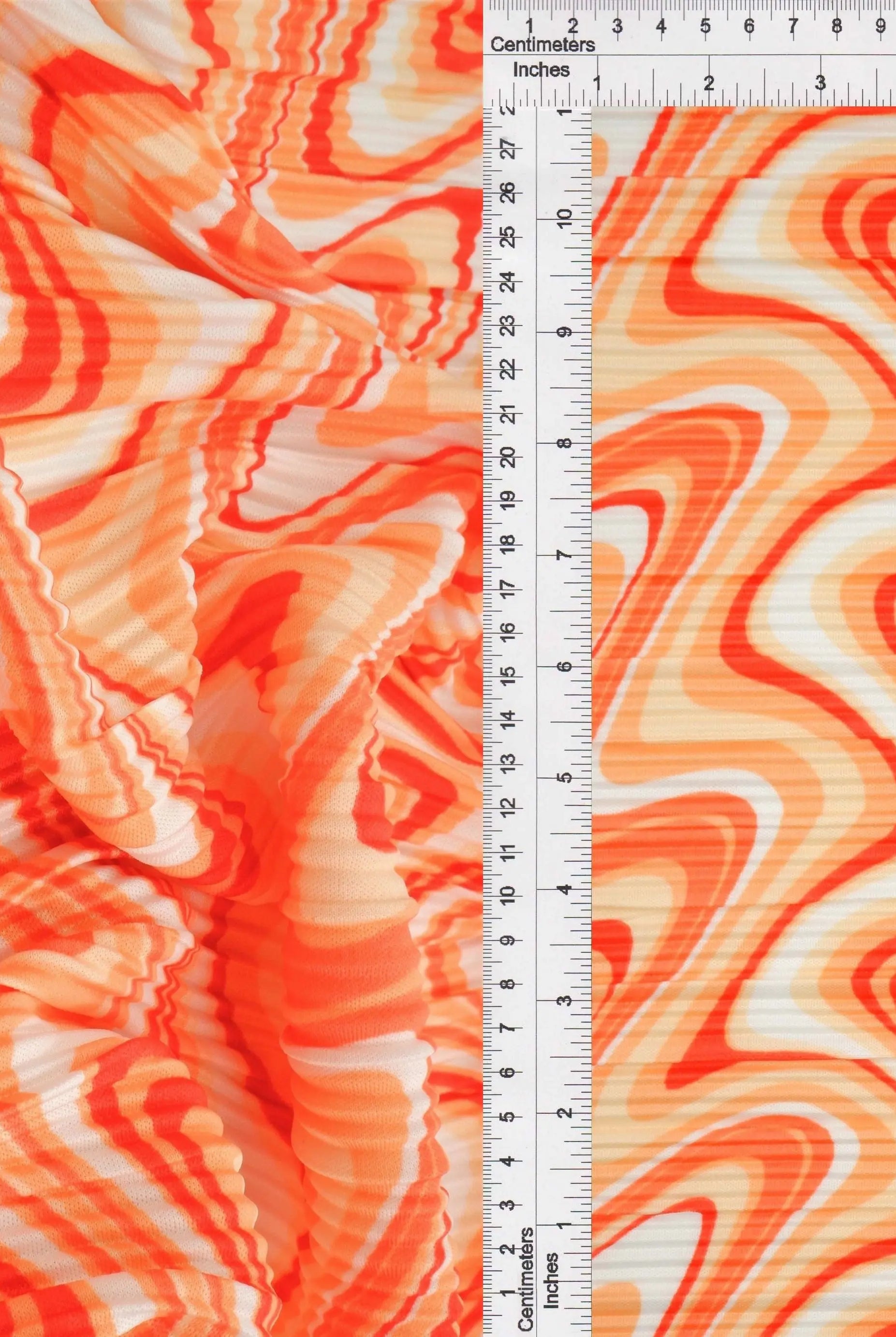 KNT4470-Q20501B ORANGE ABSTRACT BLOUSE BODRE BODYSUIT BOTTOMS CAMI DRESS GEOMETRIC INTERLOCK KNIT PANTS PLEATED POLYESTER PRINT SKIRTS STRETCH TOPS