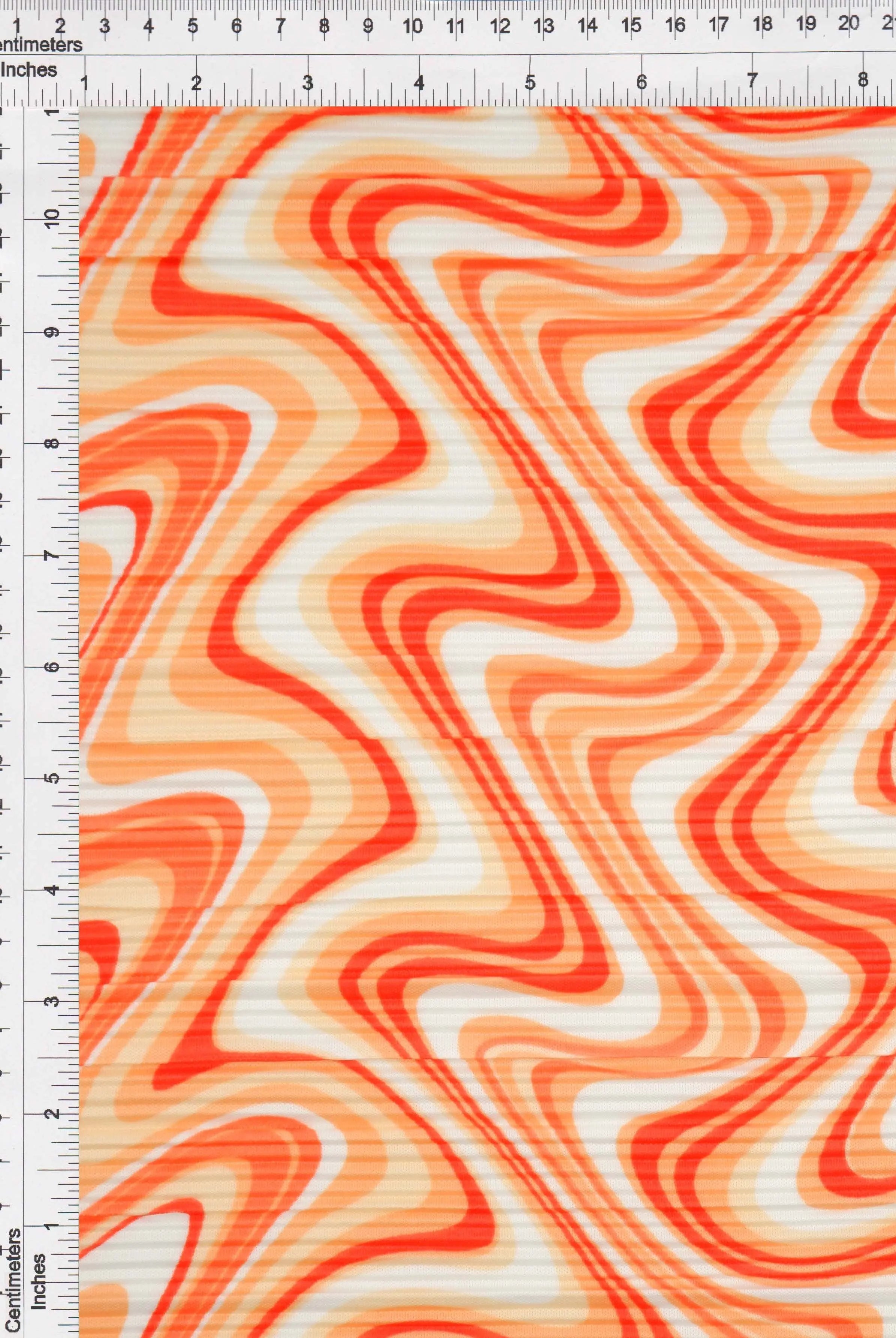 KNT4470-Q20501B ORANGE ABSTRACT BLOUSE BODRE BODYSUIT BOTTOMS CAMI DRESS GEOMETRIC INTERLOCK KNIT PANTS PLEATED POLYESTER PRINT SKIRTS STRETCH TOPS