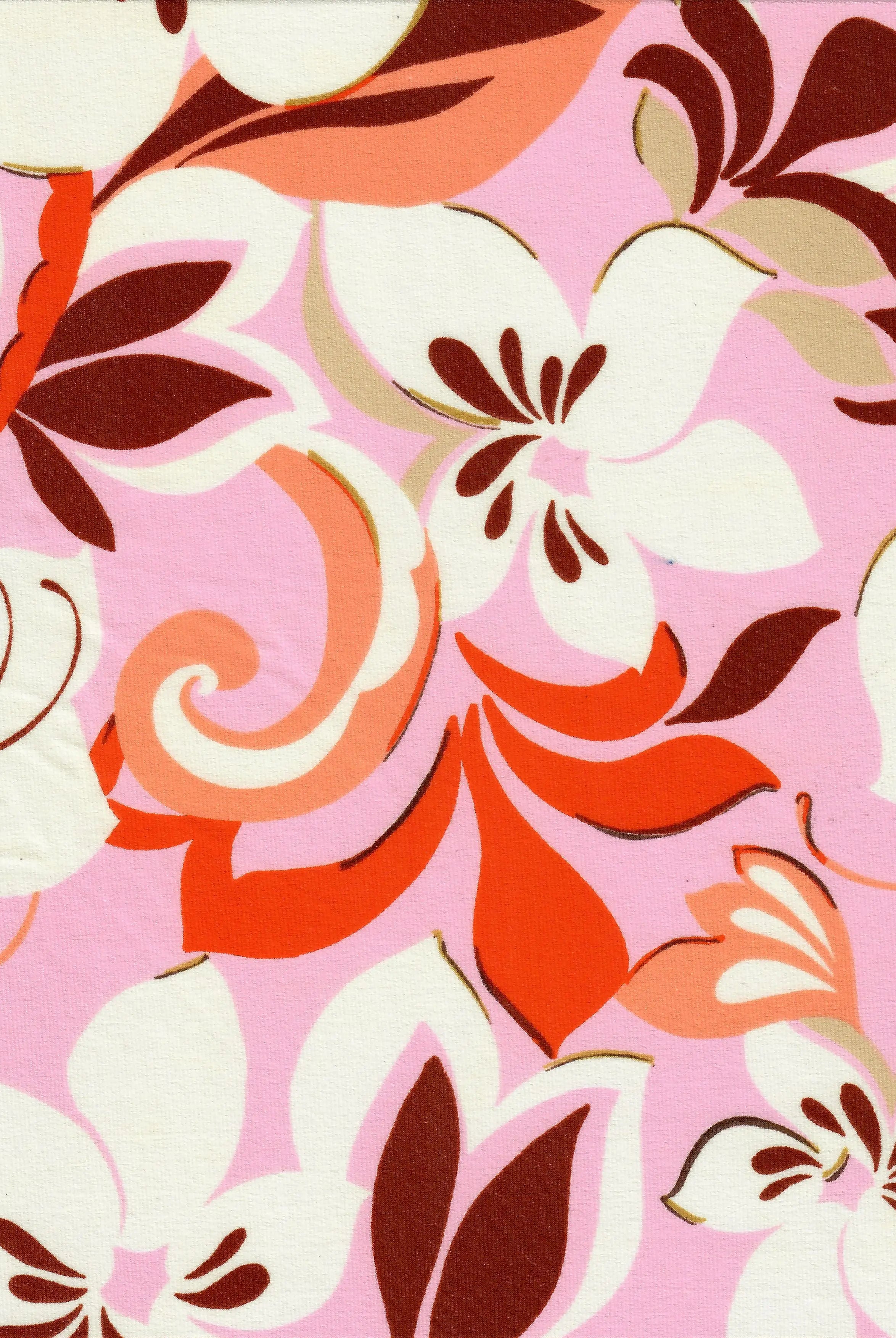 ITY-MS11112B PINK FLOWER BIG BLOUSE BODYSUIT BOTTOMS CAMI DRESS FLORAL ITY KOREAN KNIT PANTS POLYESTER PRINT SKIRTS SPANDEX TOPS VINTAGE