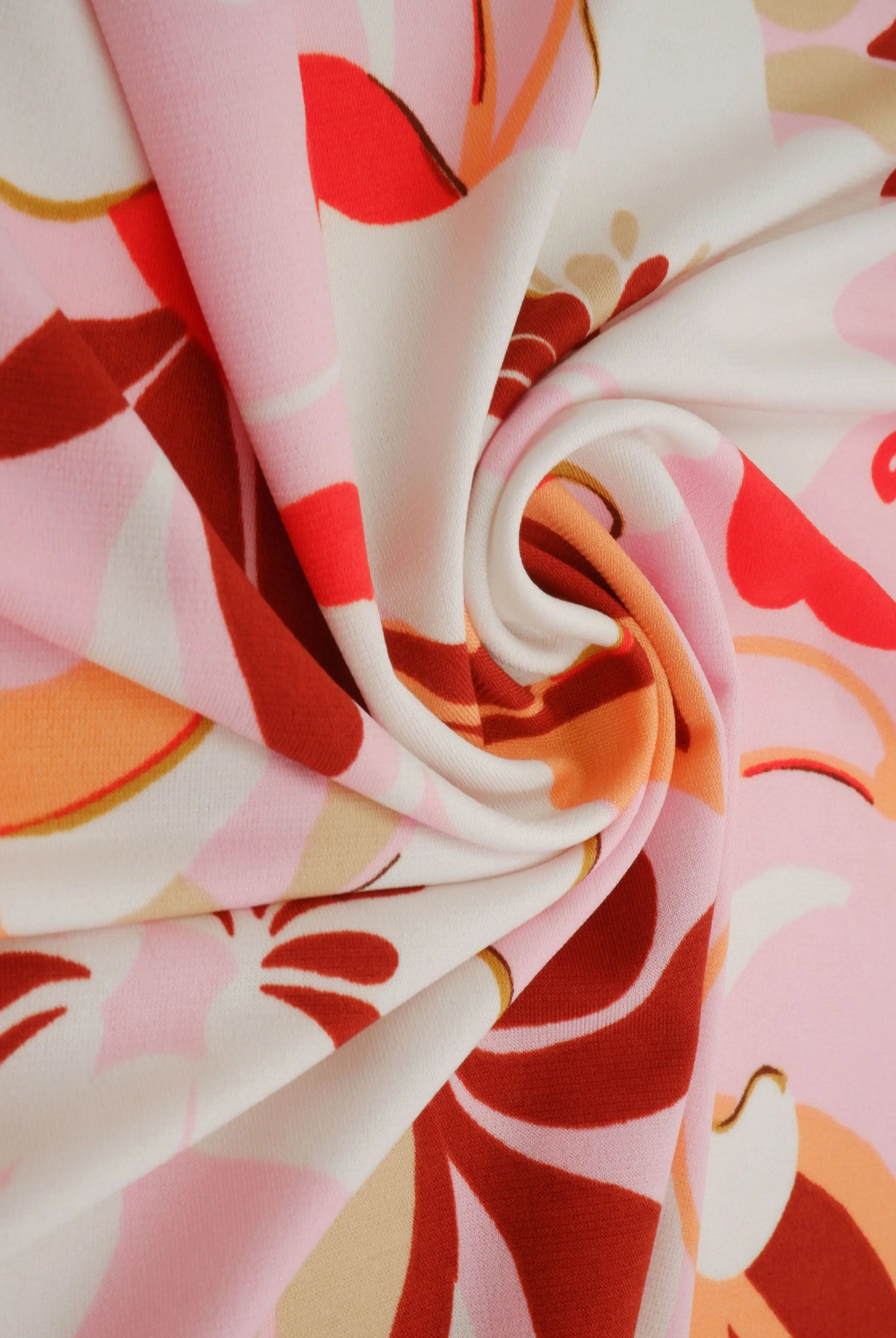 ITY-MS11112B PINK FLOWER BIG BLOUSE BODYSUIT BOTTOMS CAMI DRESS FLORAL ITY KOREAN KNIT PANTS POLYESTER PRINT SKIRTS SPANDEX TOPS VINTAGE