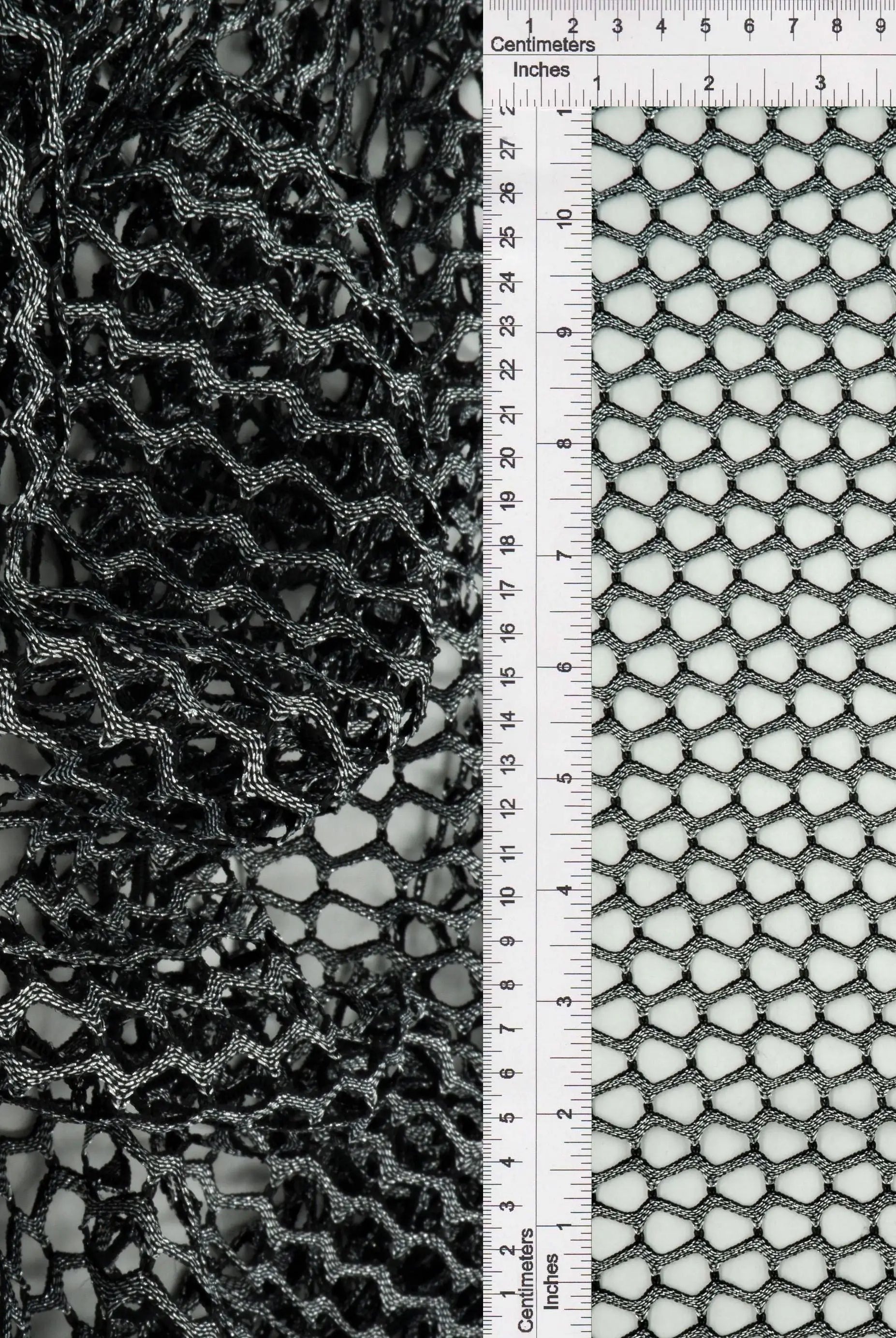 MESH-4467 BLK/SILVER BLACK BLOUSE BODYSUIT CAMI FLOCKING LOUNGEWEAR LUREX MESH NO-PRINT POLYESTER SILVER SOLID SPANDEX STRETCH TOPS TUNICS