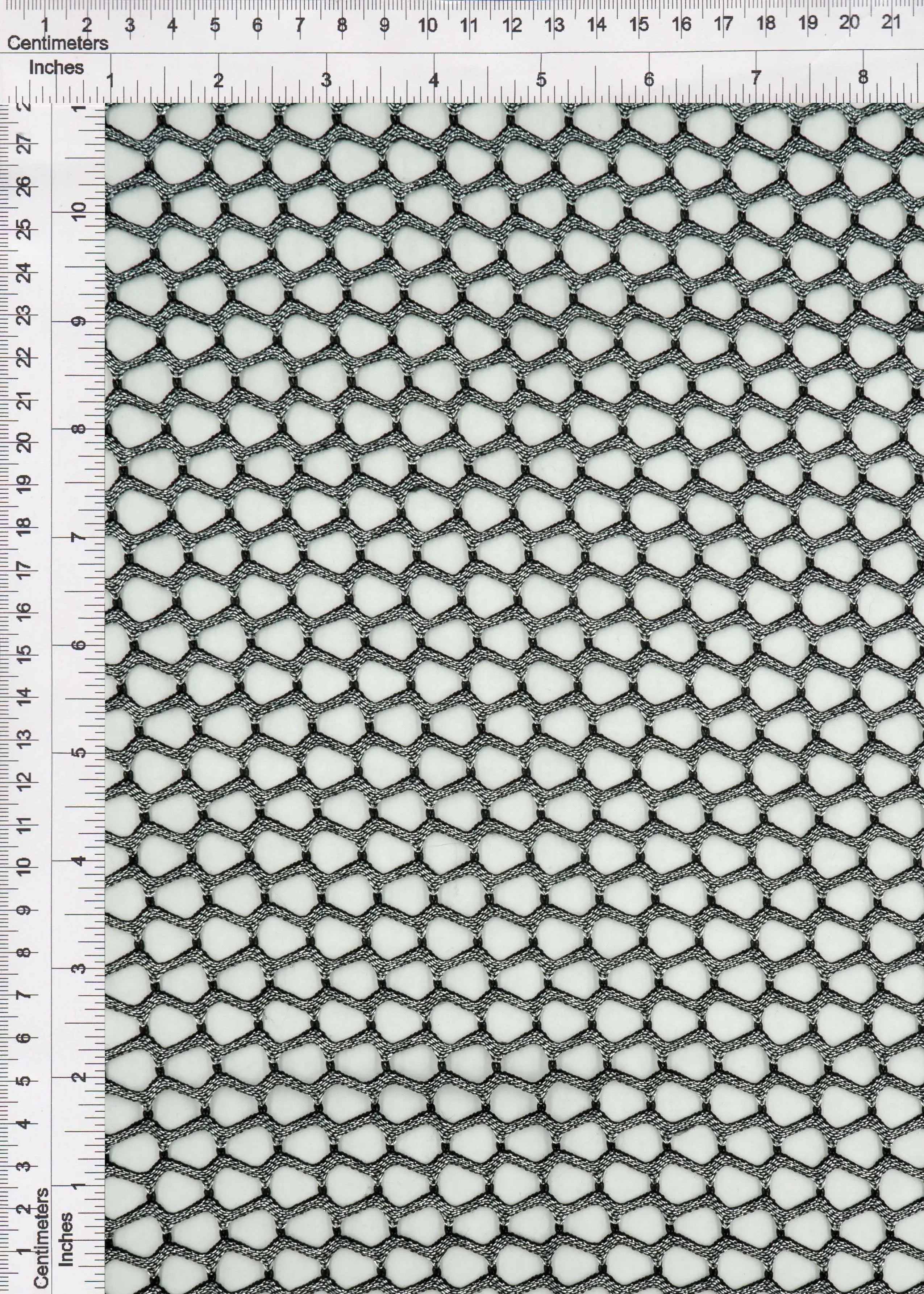 MESH-4467 BLK/SILVER BLACK BLOUSE BODYSUIT CAMI FLOCKING LOUNGEWEAR LUREX MESH NO-PRINT POLYESTER SILVER SOLID SPANDEX STRETCH TOPS TUNICS