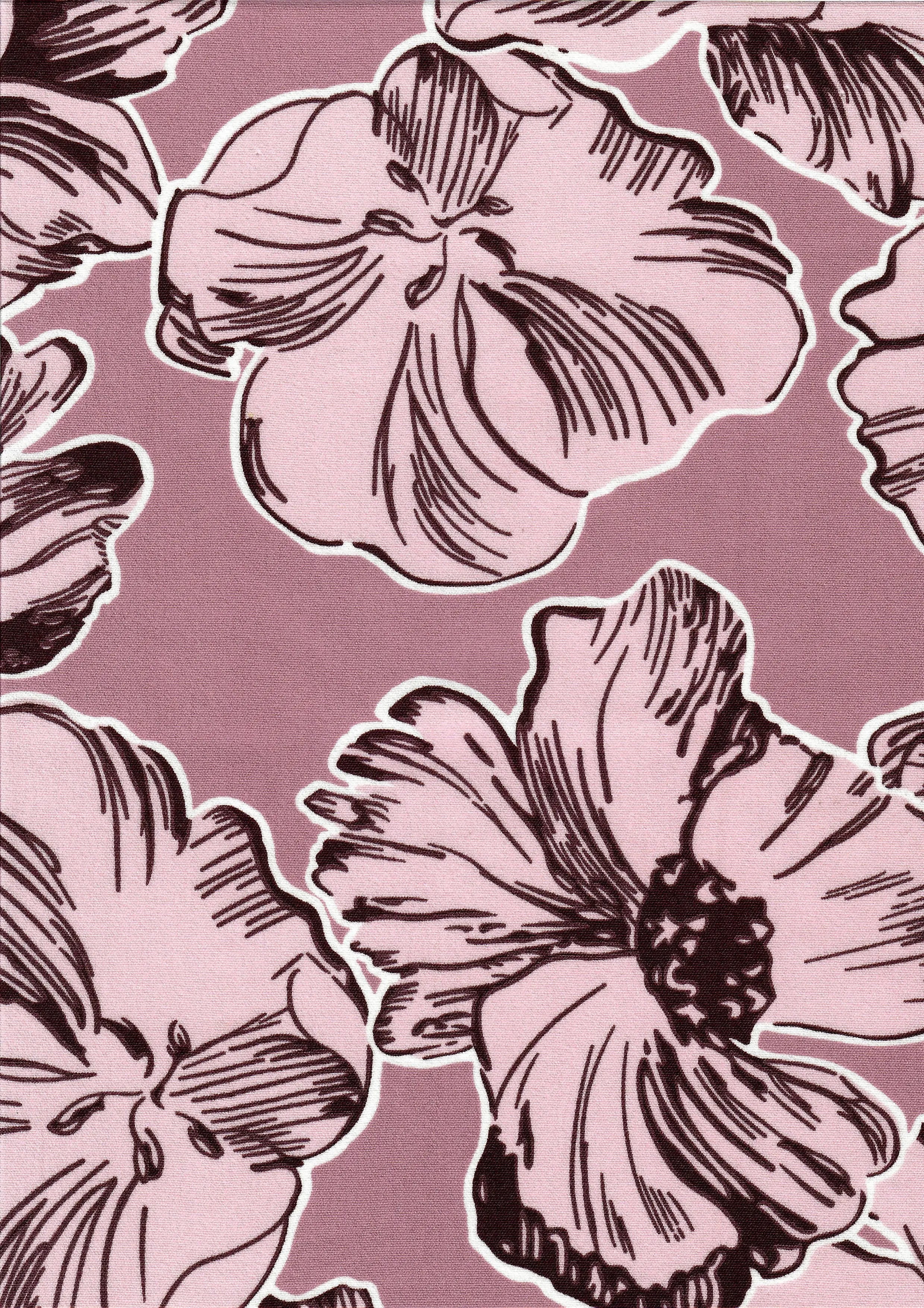 POP4178-MS11099 MAUVE FLOWER AIRFLOW BIG BLOUSE BODYSUIT BOTTOMS CAMI CEY DRESS FLORAL LOUNGEWEAR PANTS POLYESTER PRINT SKIRTS SUBLIMATION TOPS WOVEN