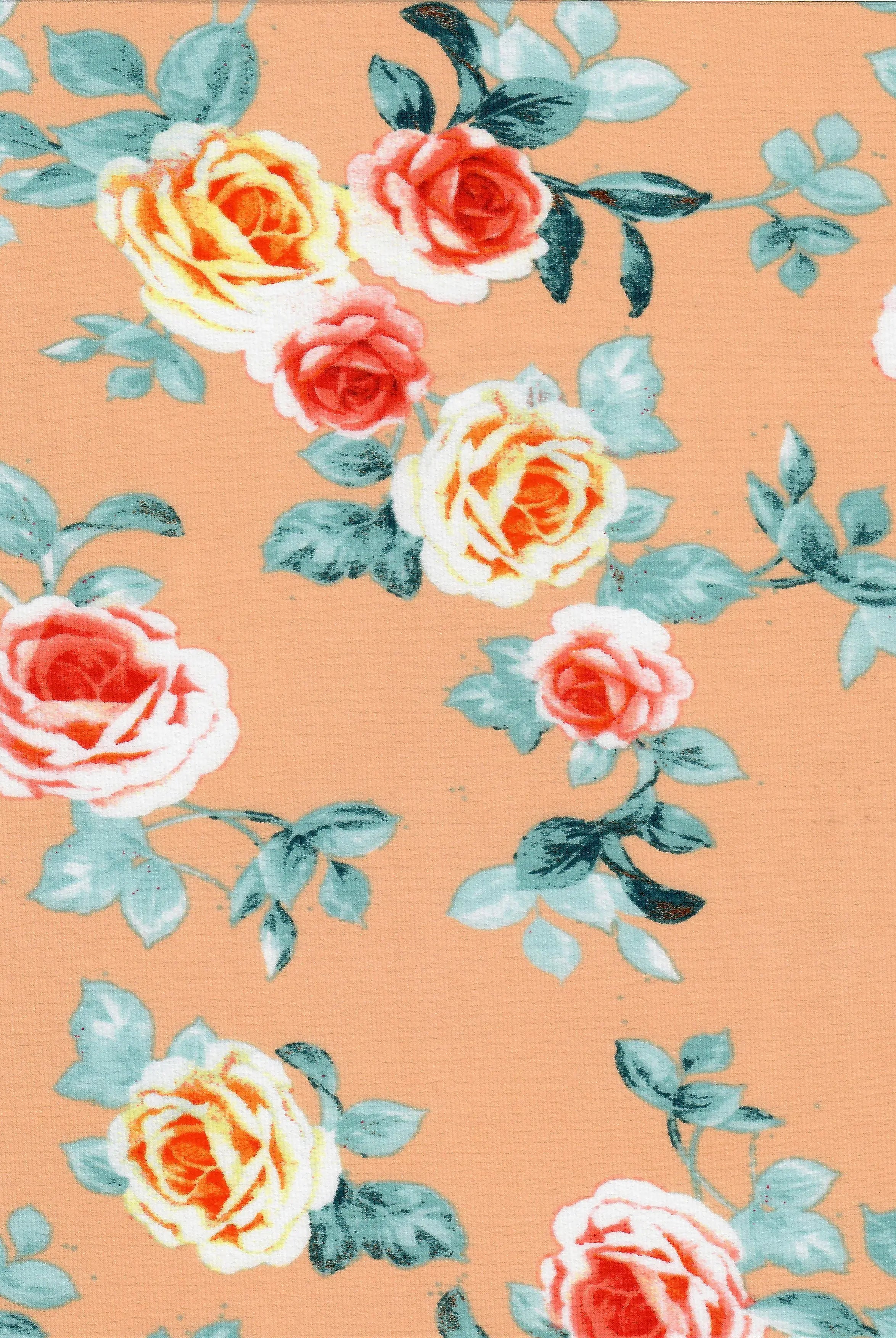 ITY-MS11116B PEACH FLOWER ACTIVEWEAR BIKER SHORTS BLOUSE BODYSUIT BOTTOMS DRESS FLORAL ITY KOREAN KNIT LOUNGEWEAR PANTS POLYESTER PRINT SKIRTS SPANDEX TOPS TUNICS