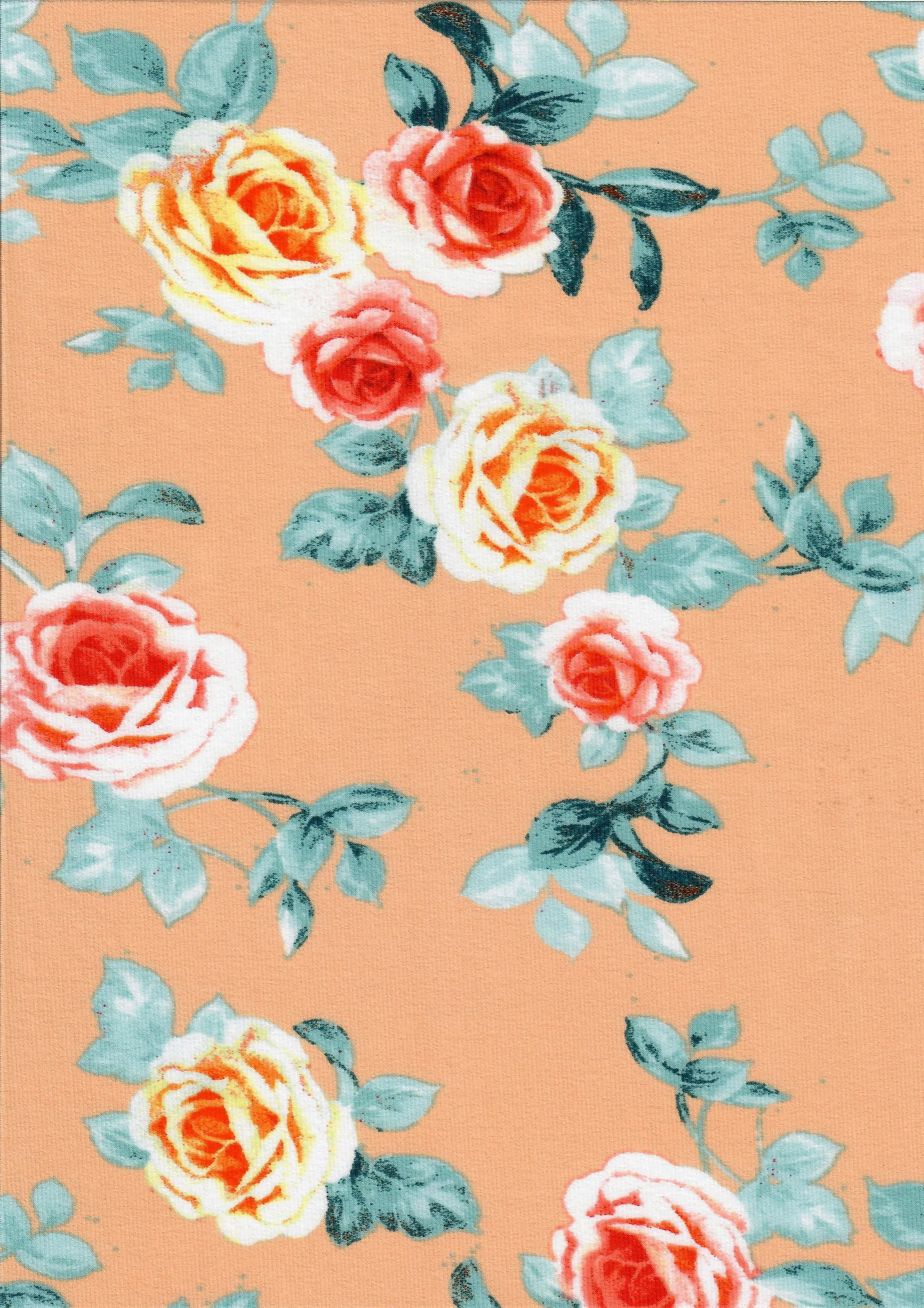 ITY-MS11116B PEACH FLOWER ACTIVEWEAR BIKER SHORTS BLOUSE BODYSUIT BOTTOMS DRESS FLORAL ITY KOREAN KNIT LOUNGEWEAR PANTS POLYESTER PRINT SKIRTS SPANDEX TOPS TUNICS