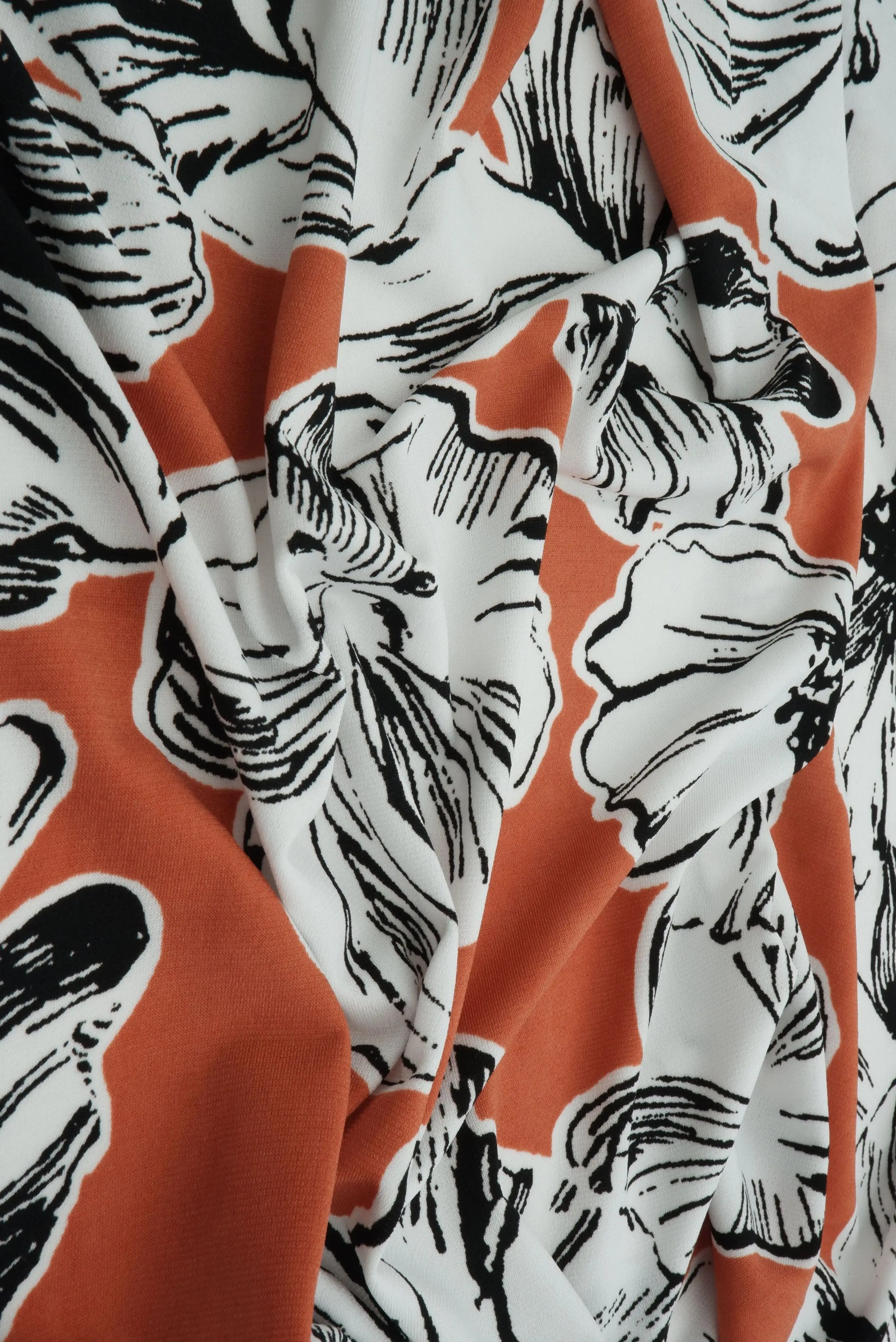 ITY-MS11099 RUST LT FLOWER ACTIVEWEAR BIG BIKER SHORTS BLOUSE BODYSUIT BOTTOMS CAMI DRESS FLORAL ITY KOREAN KNIT LOUNGEWEAR PANTS POLYESTER PRINT SKIRTS SPANDEX TOPS TUNICS