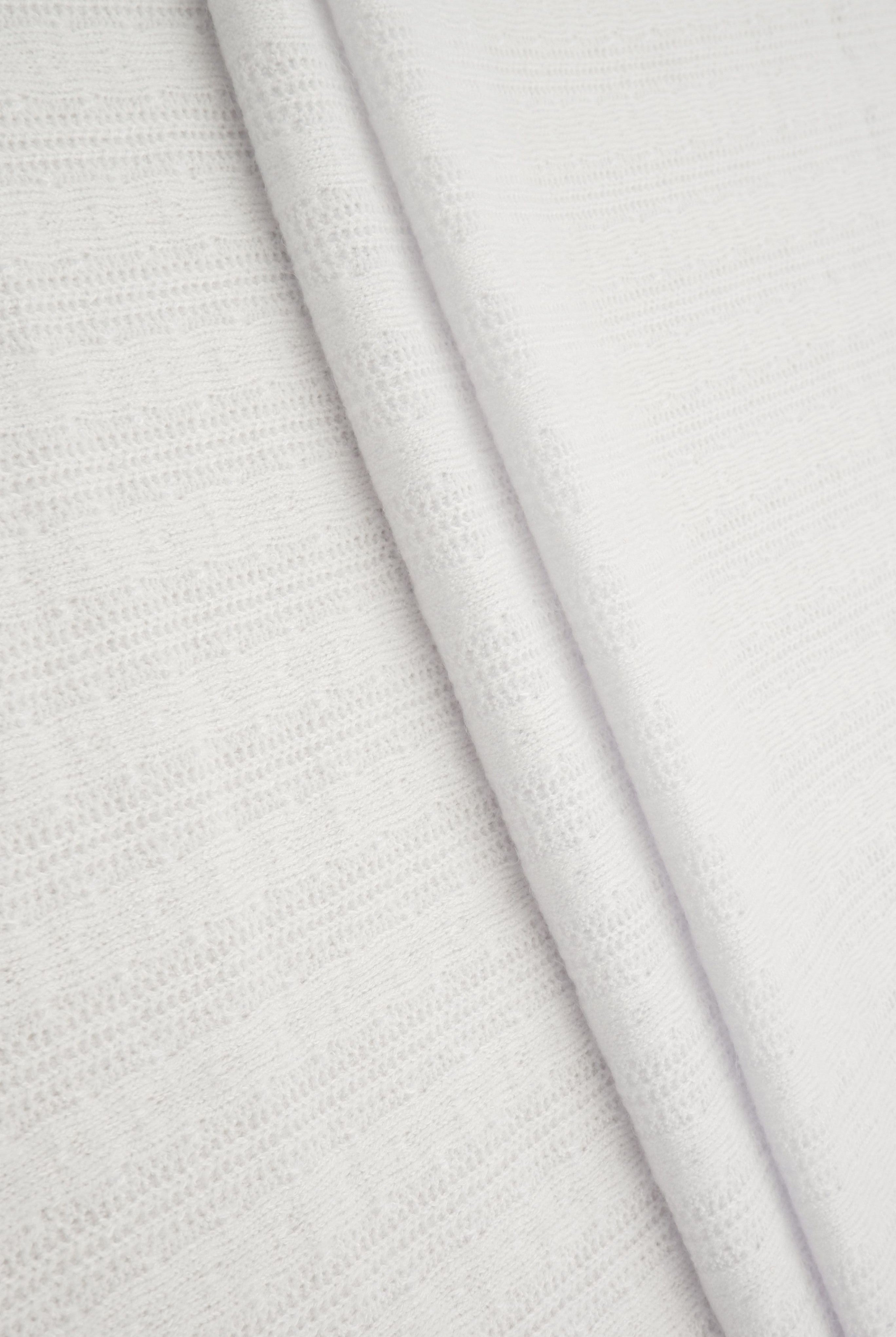 KNT1755R WHITE BODYSUIT BOTTOMS CAMI DRESS KNIT LOUNGEWEAR NO-PRINT PANTS POLYESTER RIBBED SKIRTS SOLID SPANDEX STRETCH SWEATER TOPS TUNICS