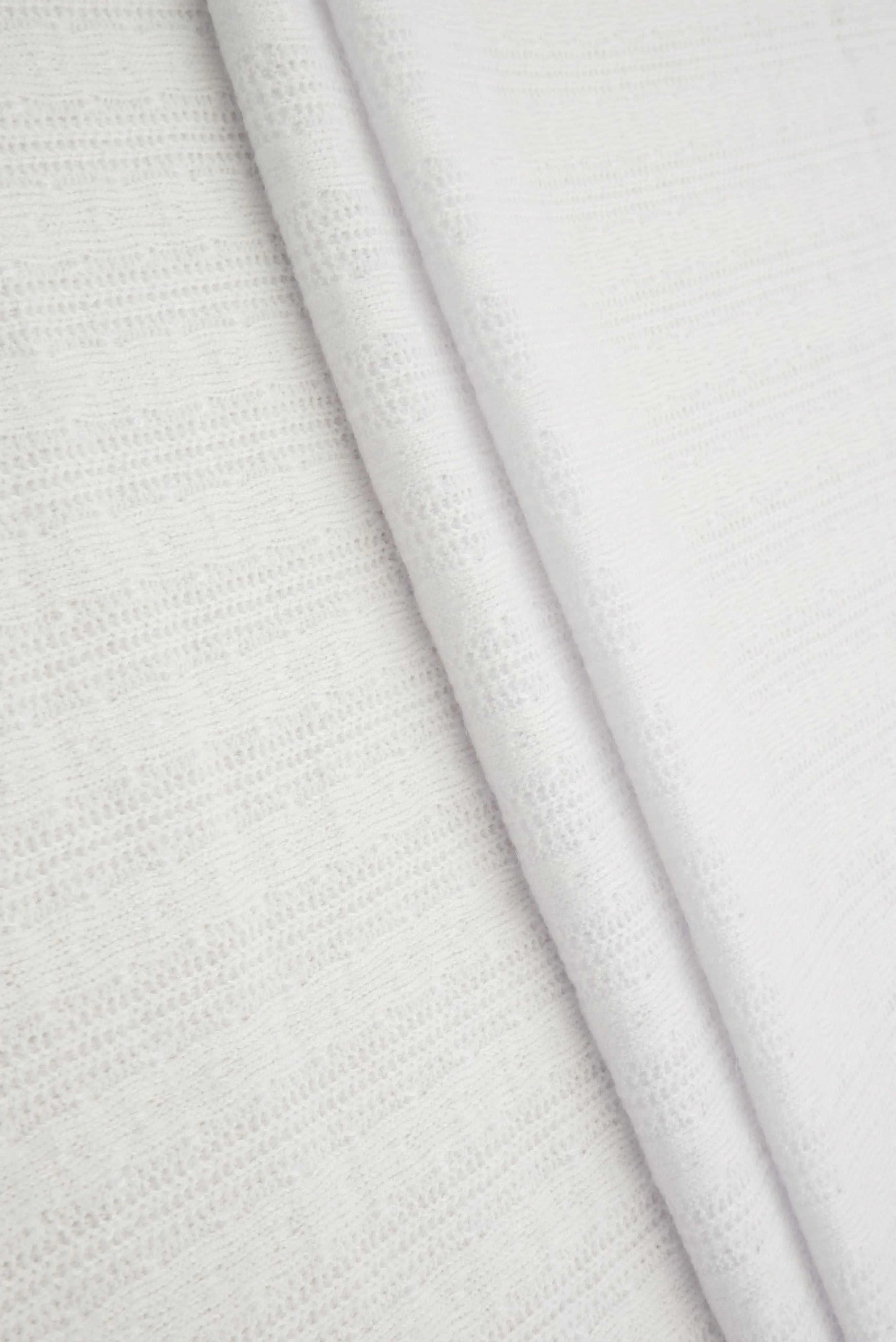 KNT1755R WHITE BODYSUIT BOTTOMS CAMI DRESS KNIT LOUNGEWEAR NO-PRINT PANTS POLYESTER RIBBED SKIRTS SOLID SPANDEX STRETCH SWEATER TOPS TUNICS