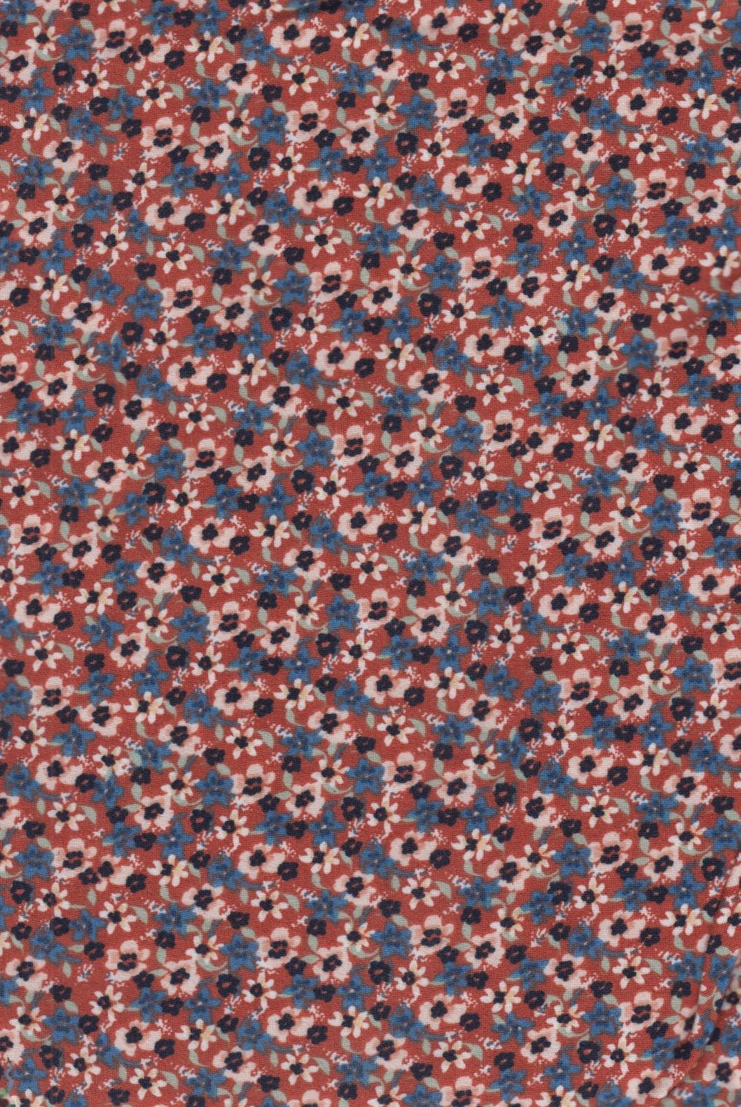 KNT2100-MS11150 TERRACOTTA BLOUSE BODYSUIT CAMI DITSY DRESS DTY BRUSHED FLORAL FLOWER KNIT POLYESTER PRINT SKIRTS SPANDEX STRETCH T-SHIRT TOPS TUNICS