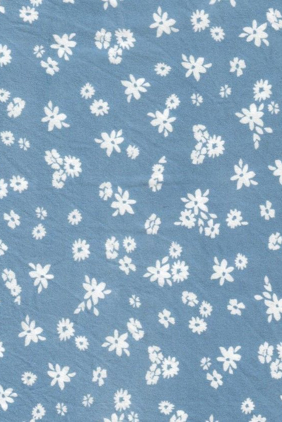 KNT2100-MS10217 CHAMBRAY FLOWER BIKER SHORTS BLOUSE BODYSUIT BOTTOMS CAMI DITSY DRESS DTY BRUSHED FLORAL KNIT LOUNGEWEAR PANTS POLYESTER PRINT SPANDEX STRETCH T-SHIRT TOPS TUNICS