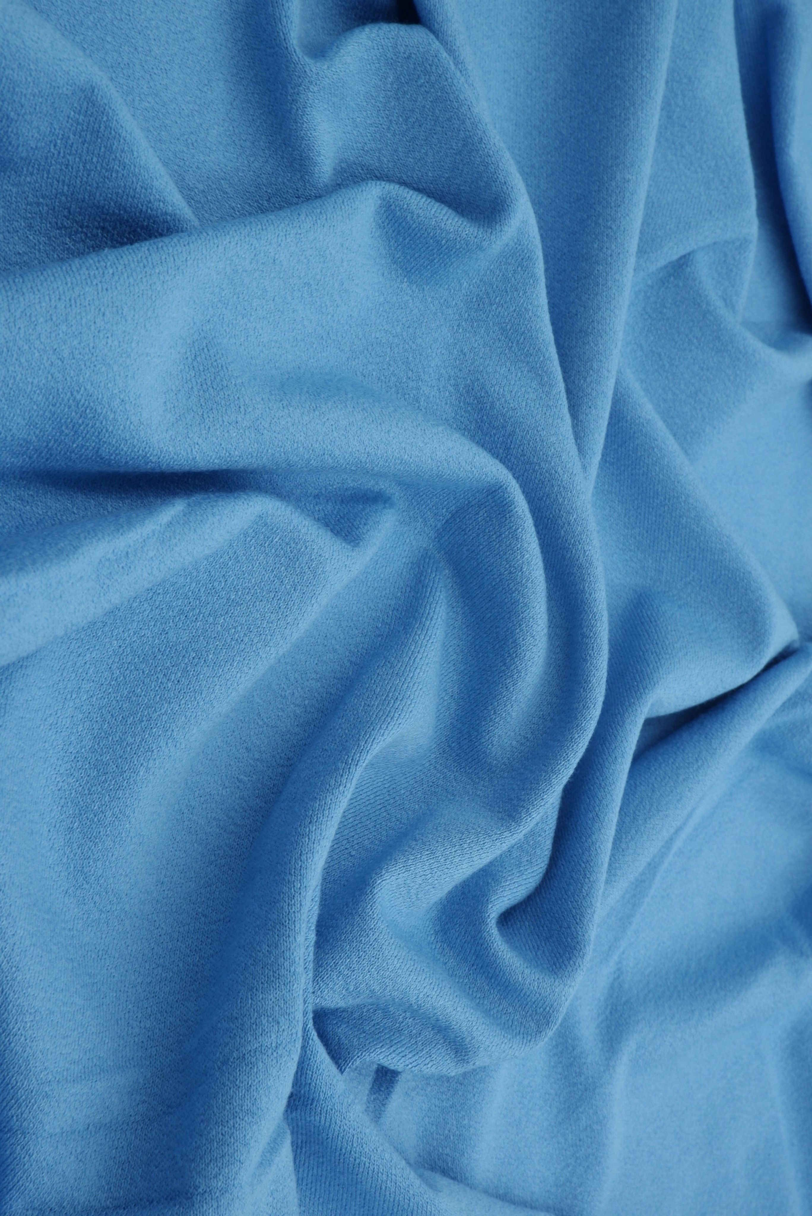 KNT4465 AZURE BLUE BLOUSE BOTTOMS CAMI CREPE DRESS KNIT NO-PRINT OUTERWEAR PANTS RAYON SKIRTS SOLID-B SPANDEX STRETCH T-SHIRT TOPS TUNICS VISCOSE