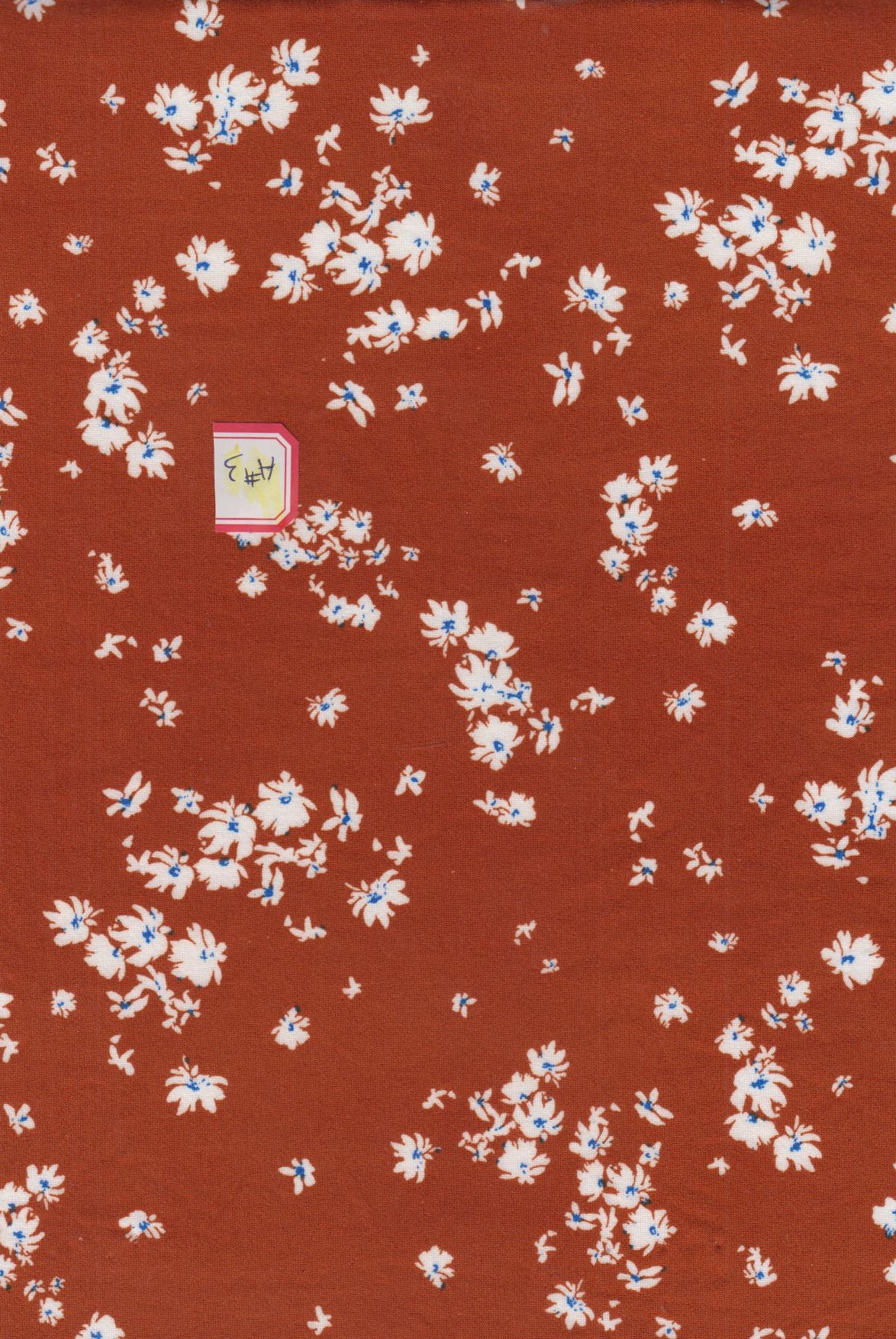 KNT2100-MS11162 RUST BLOUSE CAMI DITSY DRESS DTY BRUSHED FLORAL FLOWER KNIT POLYESTER PRINT SKIRTS SPANDEX STRETCH T-SHIRT TOPS TUNICS