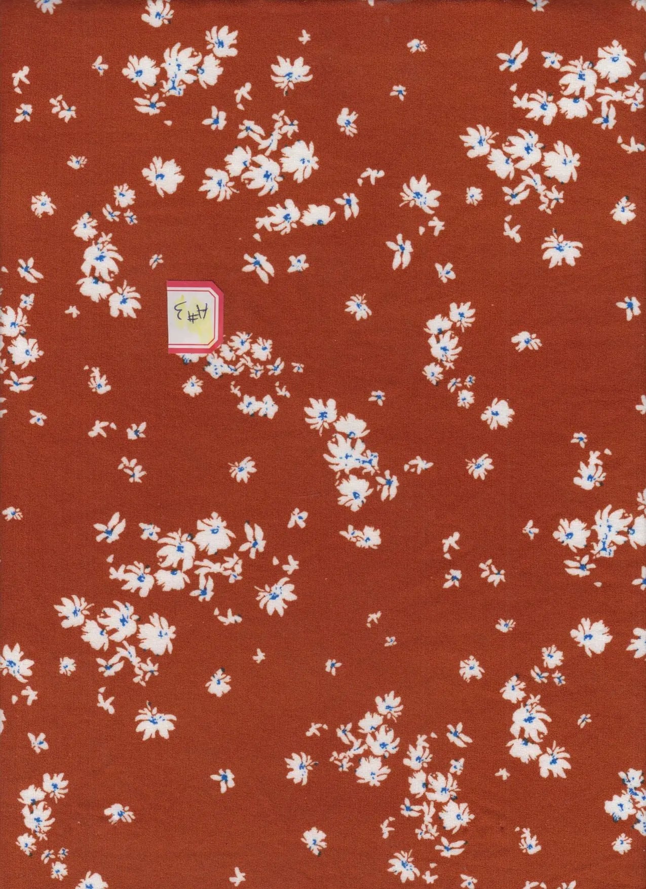 KNT2100-MS11162 RUST BLOUSE CAMI DITSY DRESS DTY BRUSHED FLORAL FLOWER KNIT POLYESTER PRINT SKIRTS SPANDEX STRETCH T-SHIRT TOPS TUNICS