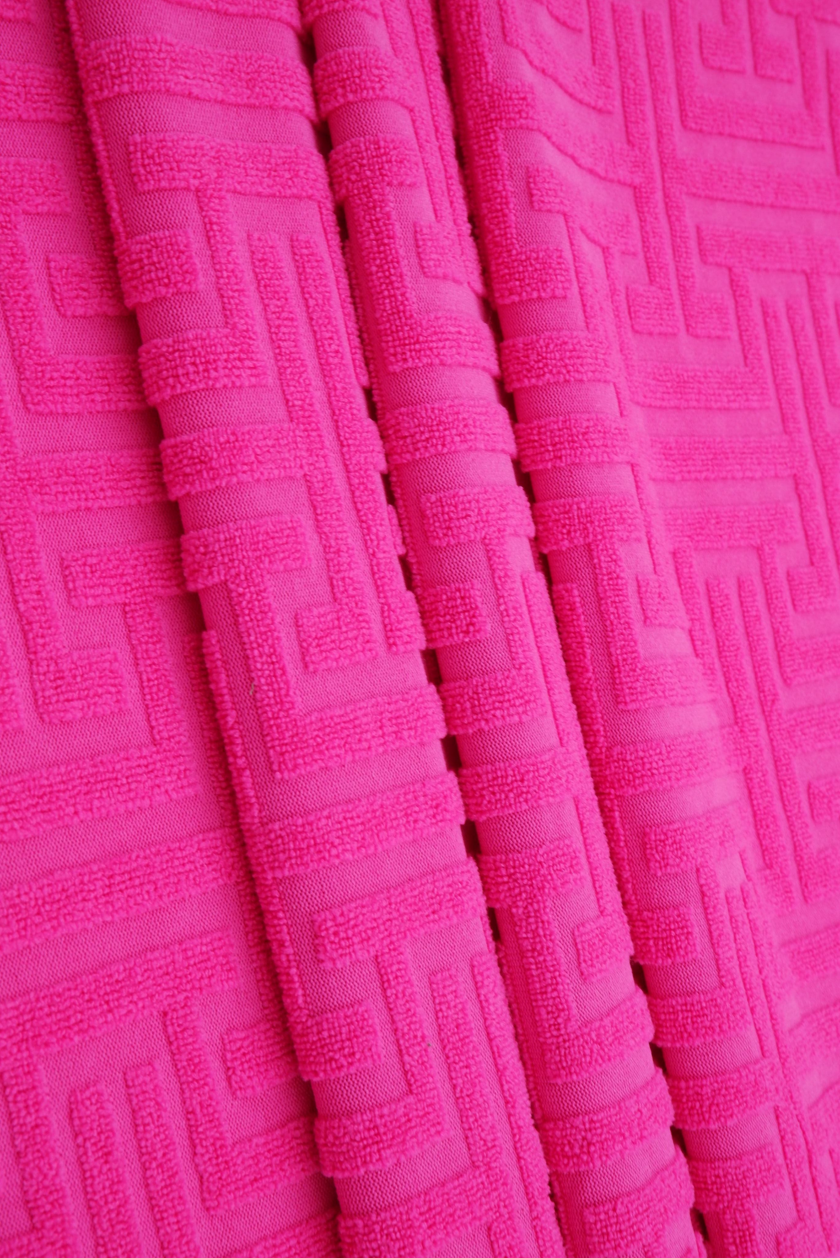 JACQ-4475 FUCHSIA BOTTOMS DRESS GEOMETRIC JACQUARD KNIT LIVERPOOL MAGENTA OUTERWEAR PANTS POLYESTER SKIRTS SOLID SPANDEX STRETCH SWEATER TOPS