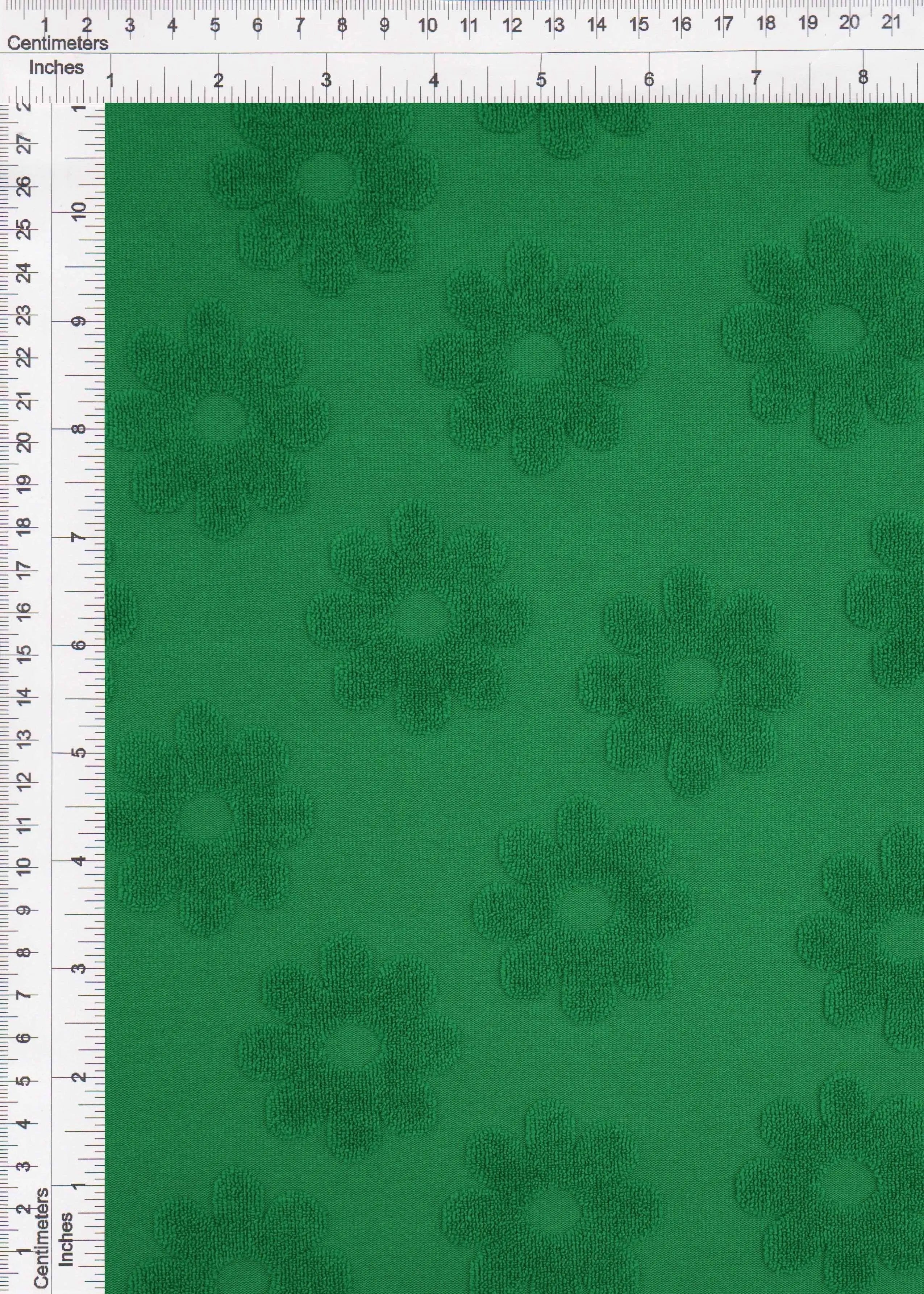 JACQ-4480 GREEN BOTTOMS DAISY FLOWER DRESS GEOMETRIC GREEN JACQUARD KNIT LIVERPOOL OUTERWEAR PANTS POLYESTER SKIRTS SOLID SPANDEX STRETCH SWEATER TOPS