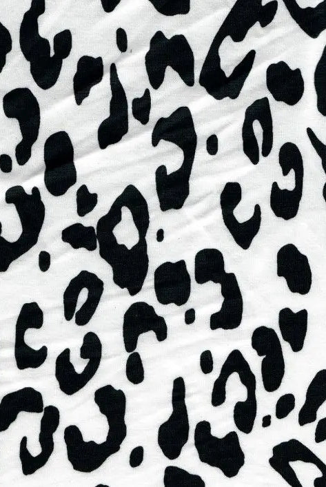 KNT2100-MS11073 IVORY ANIMAL BIKER SHORTS BLACK BOTTOMS DTY BRUSHED IVORY KNIT LEOPARD POLYESTER PRINT SPANDEX STRETCH