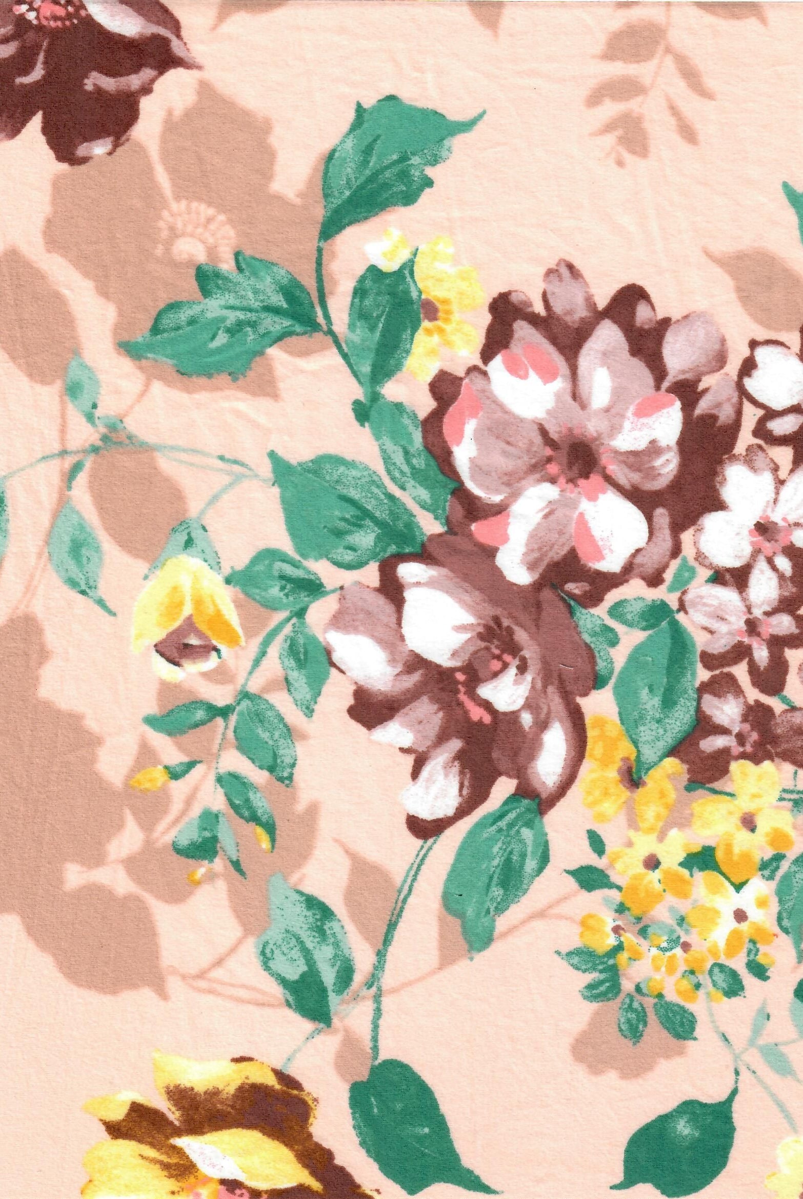 KNT2100-MS11214 PEACH BODYSUIT CAMI DRESS DTY BRUSHED FLORAL KNIT POLYESTER PRINT SKIRTS SPANDEX STRETCH