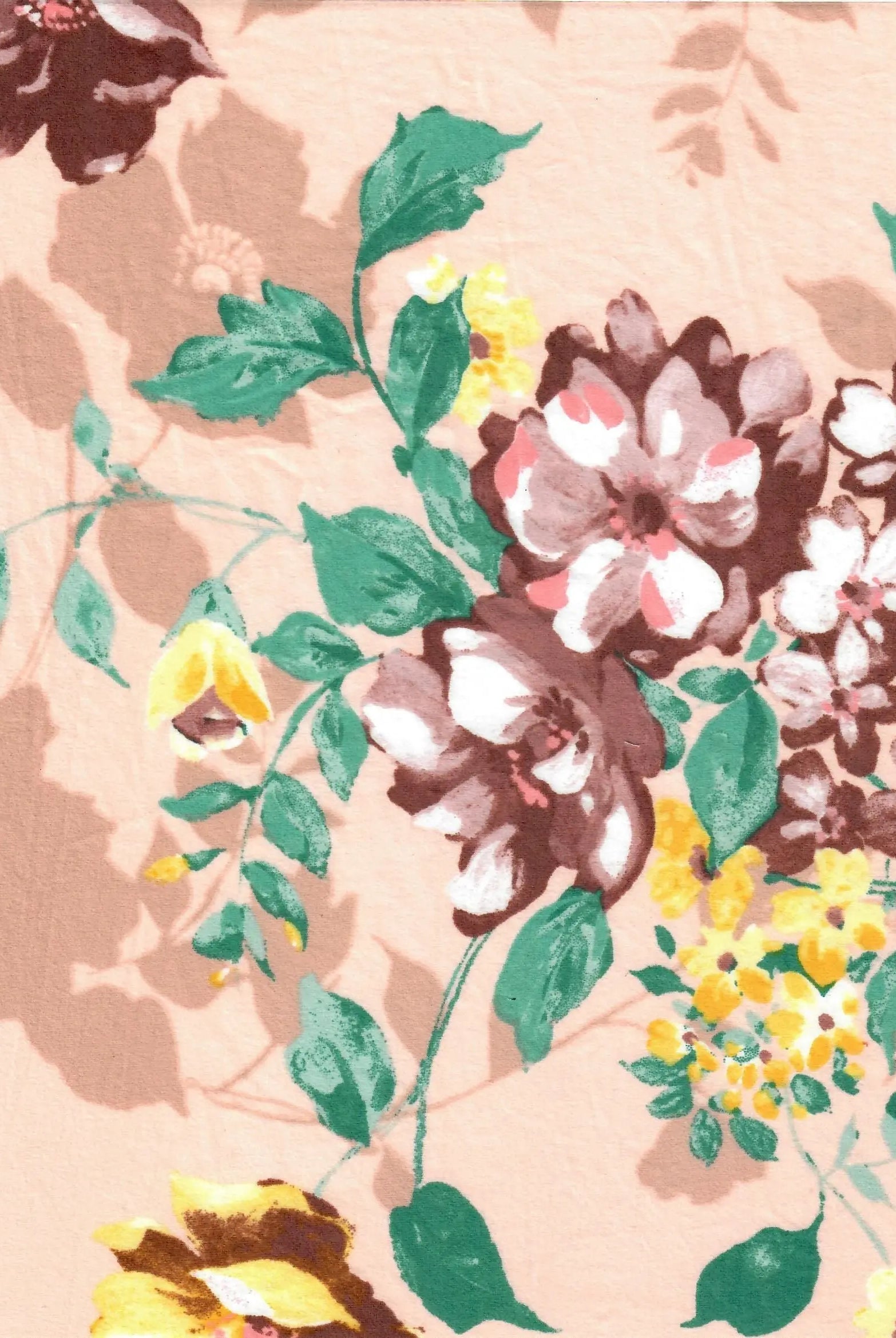 KNT2100-MS11214 PEACH BODYSUIT CAMI DRESS DTY BRUSHED FLORAL KNIT POLYESTER PRINT SKIRTS SPANDEX STRETCH