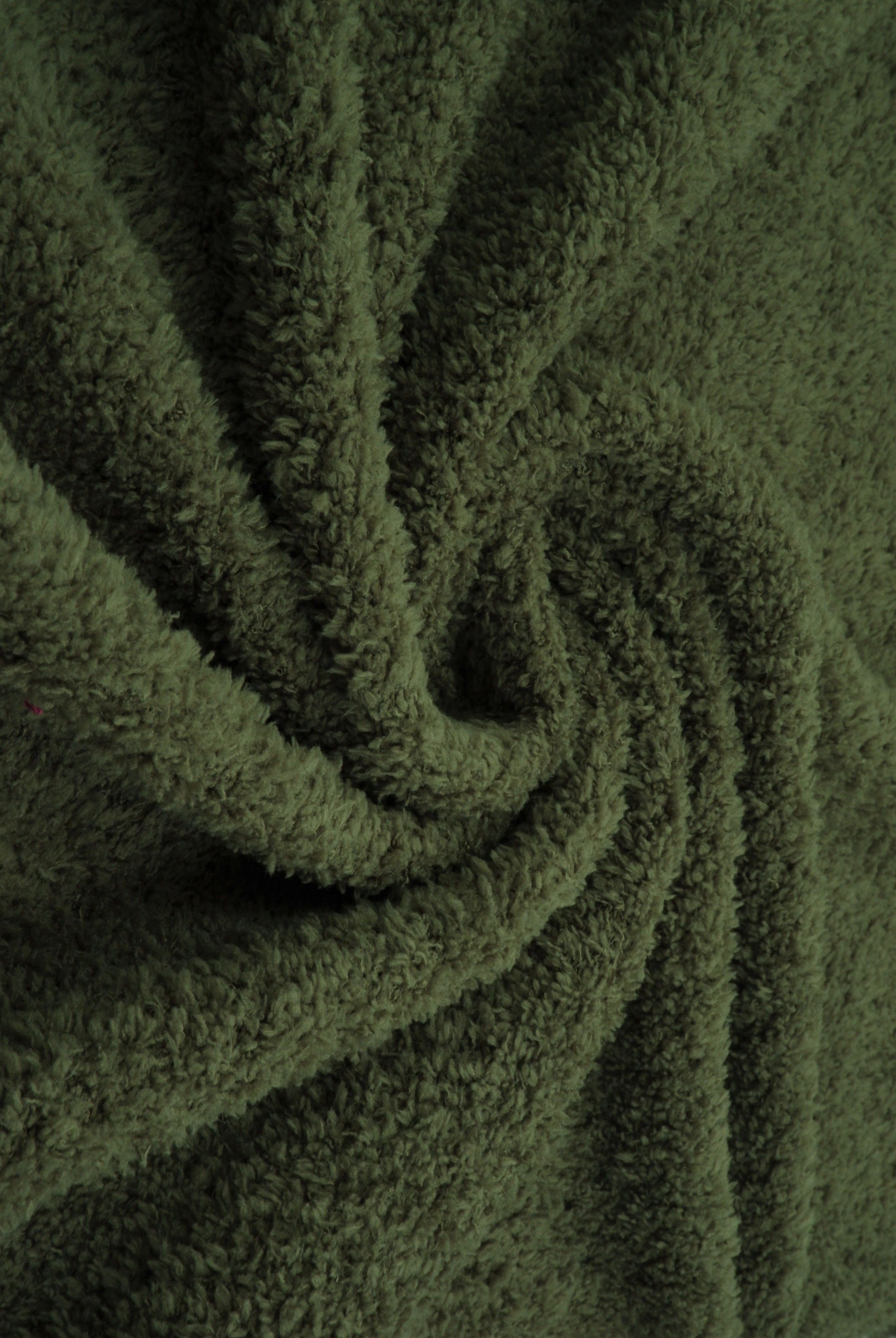 KNT4487 OLIVE VINTAGE ACTIVEWEAR BOTTOMS GREEN KNIT LOUNGEWEAR NO-PRINT OUTERWEAR POLYESTER SOLID SPANDEX STRETCH SWEATER