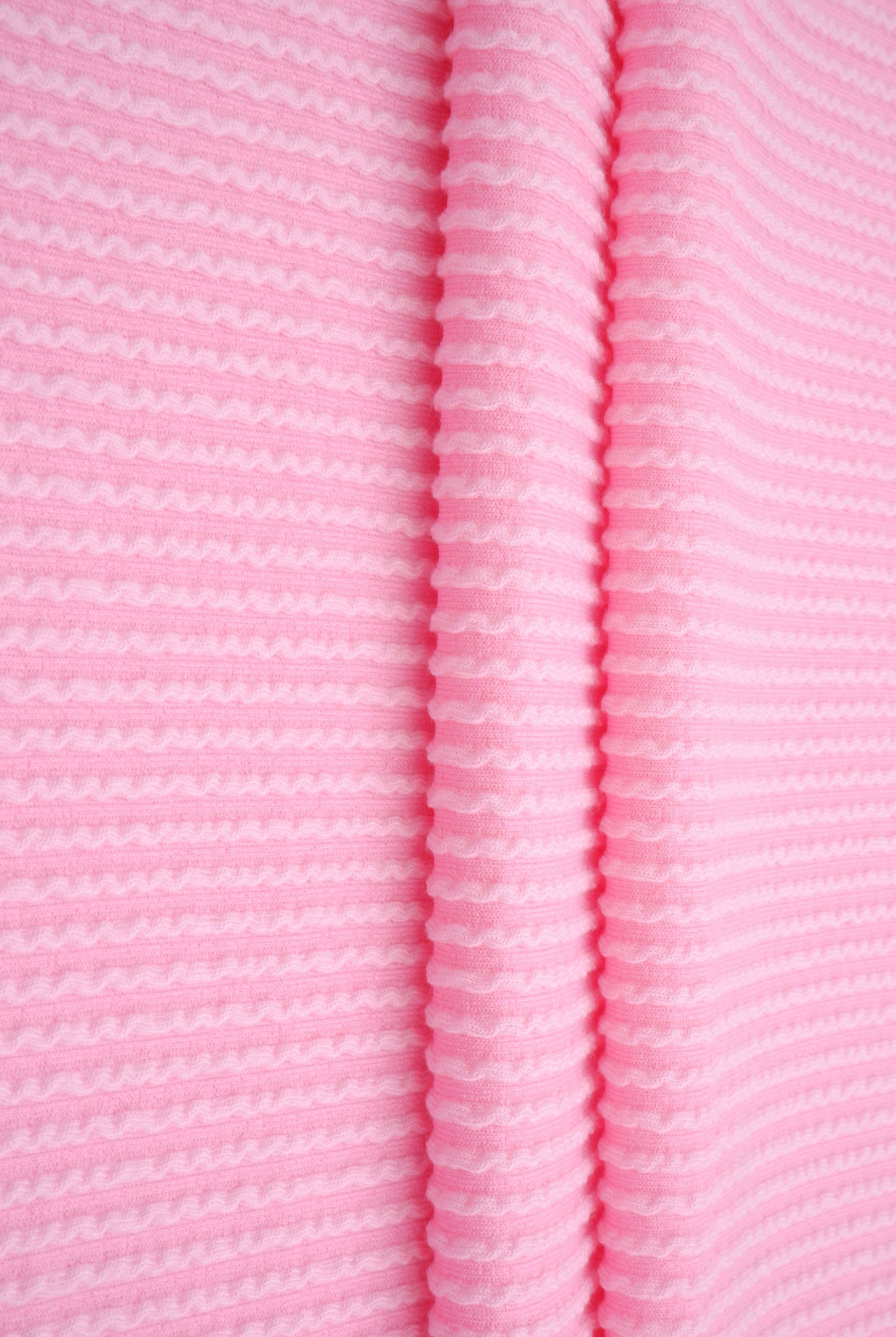 KNT4463 PINK NEW BODYSUIT BOTTOMS CAMI DOUBLE KNIT DRESS JACQUARD LOUNGEWEAR NO-PRINT PANTS PINK POLYESTER RAYON RIB SOLID SPANDEX STRETCH SWEATER T-SHIRT URBAN