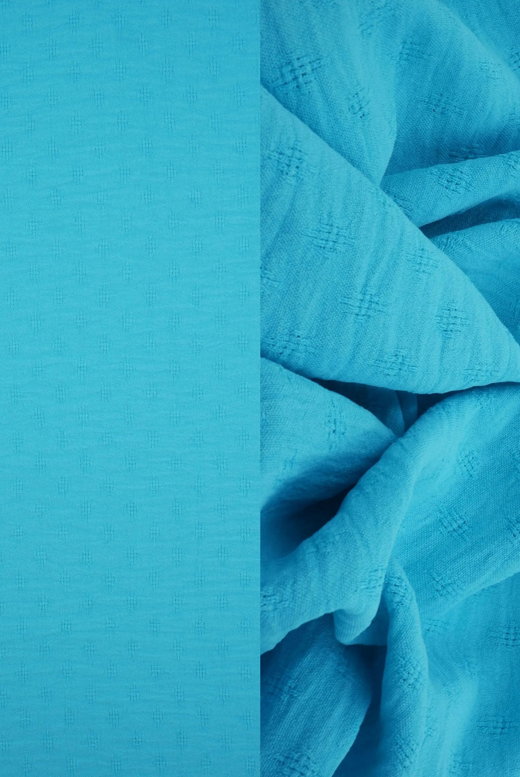 POP4496 AQUA BLUE ACTIVEWEAR BLOUSE BOTTOMS DRESS JACQUARD NO-PRINT NON STRETCH POLYESTER SOLID WOVEN