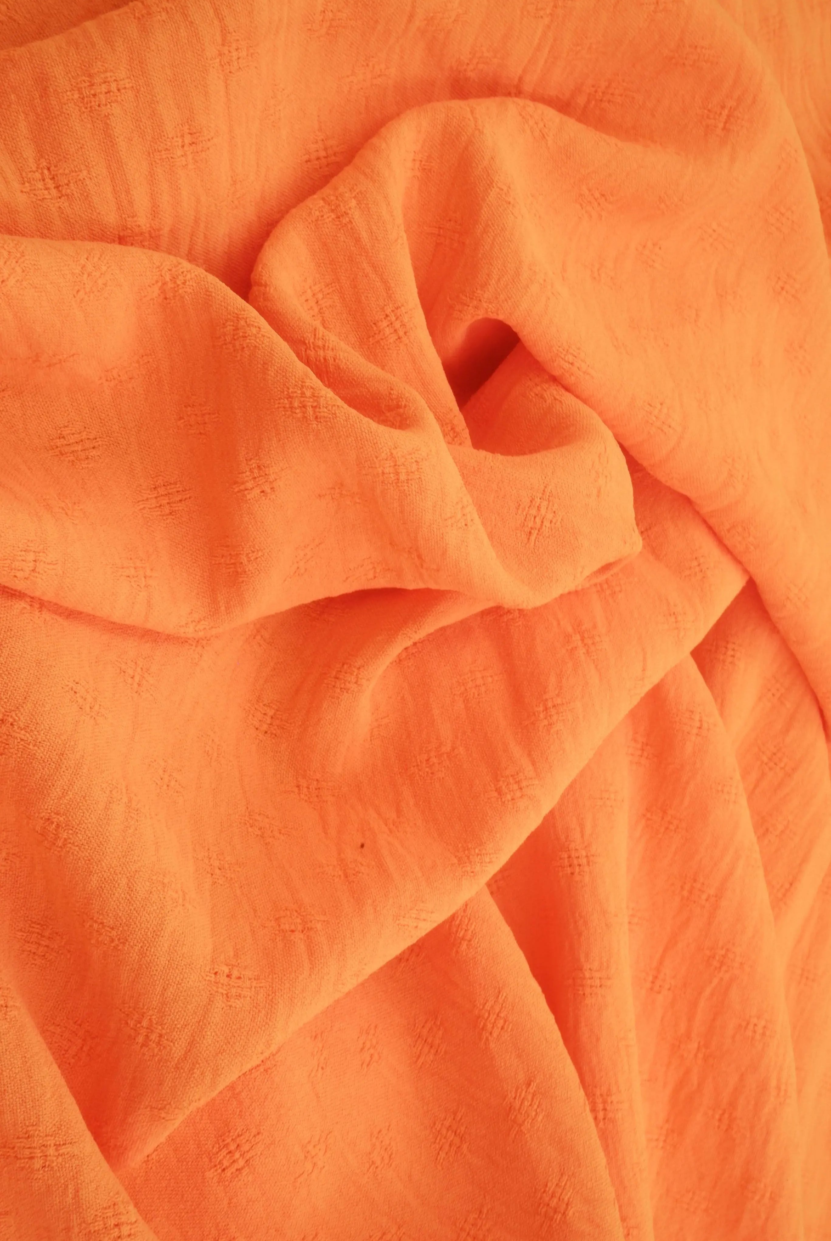 POP4496 ORANGE LT ACTIVEWEAR BLOUSE BOTTOMS DRESS JACQUARD NO-PRINT NON STRETCH POLYESTER SOLID WOVEN