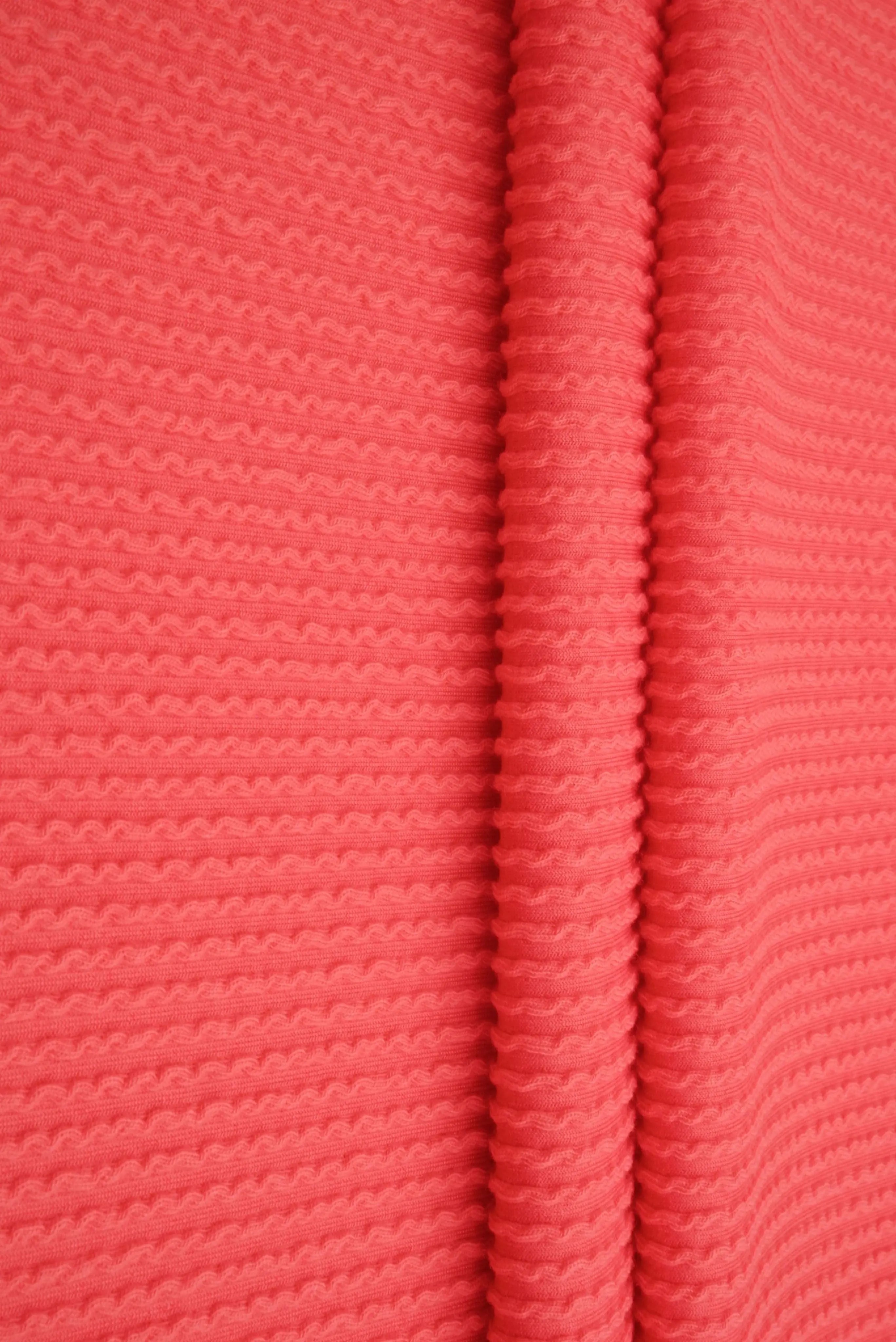 KNT4204 CORAL RED BIKER SHORTS BODYSUIT BOTTOMS DOUBLE KNIT DRESS NO-PRINT PANTS POLYESTER RAYON RED RIB SKIRTS SOLID SPANDEX STRETCH TOPS TUNICS URBAN