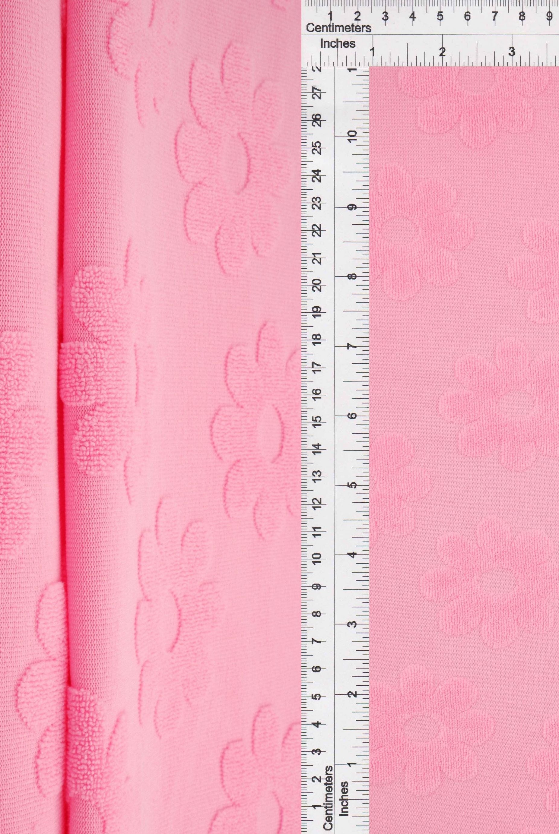 JACQ-4480 PINK LT BOTTOMS DAISY FLOWER DRESS GEOMETRIC JACQUARD KNIT LIVERPOOL OUTERWEAR PANTS POLYESTER SKIRTS SOLID SPANDEX STRETCH SWEATER TOPS