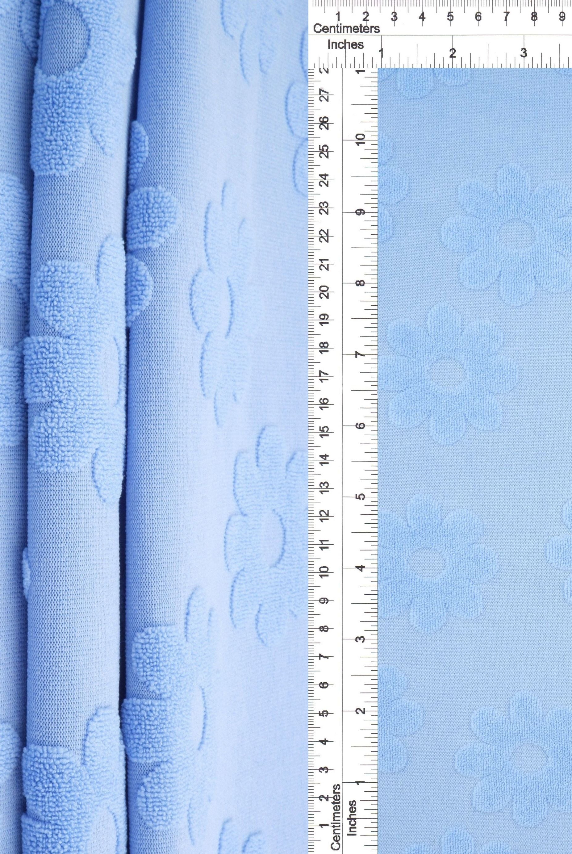JACQ-4480 BLUE LT BOTTOMS DAISY FLOWER DRESS GEOMETRIC JACQUARD KNIT LIVERPOOL OUTERWEAR PANTS POLYESTER SKIRTS SOLID SPANDEX STRETCH SWEATER TOPS