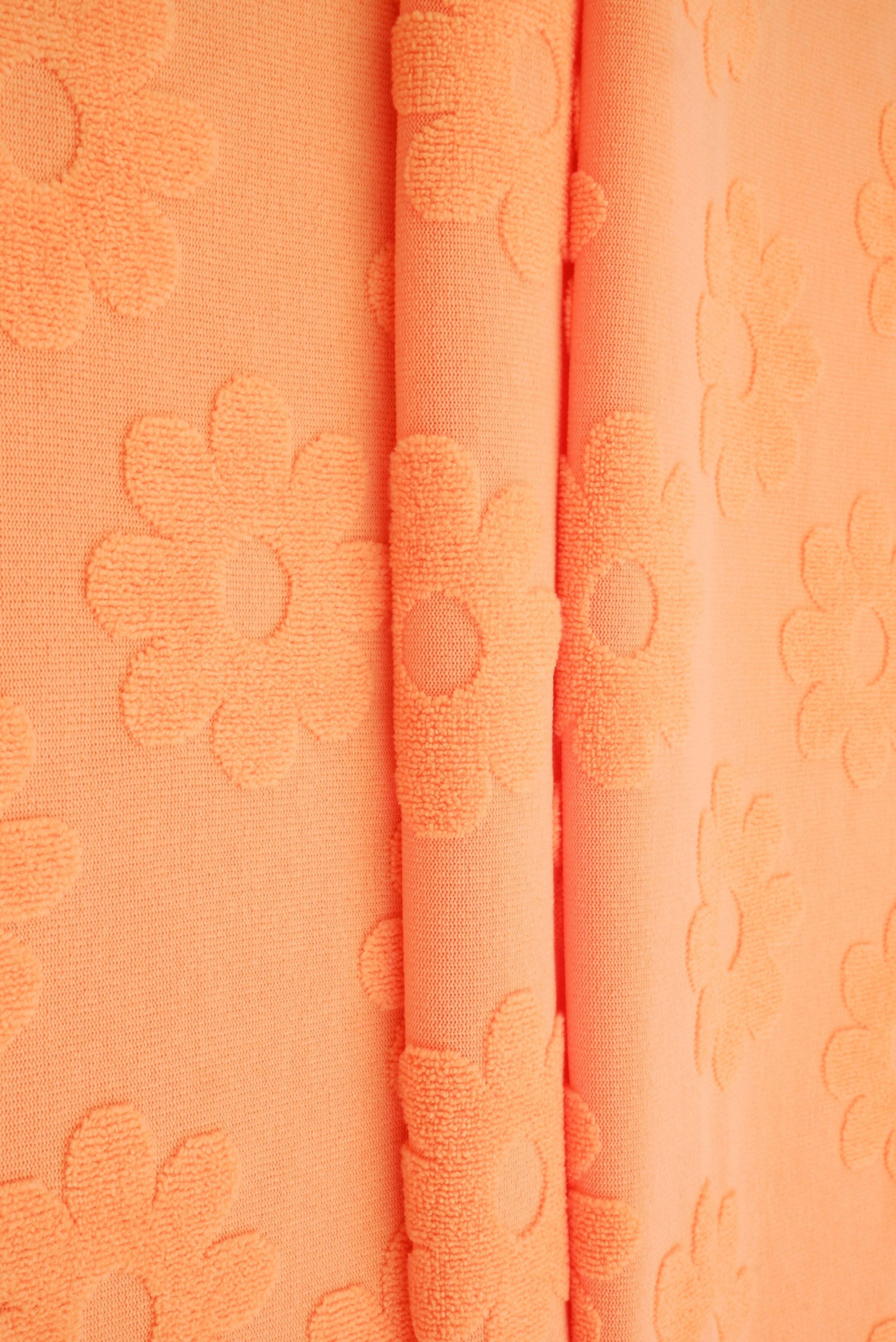 JACQ-4480 ORANGE LT BOTTOMS DAISY FLOWER DRESS GEOMETRIC JACQUARD KNIT LIVERPOOL OUTERWEAR PANTS POLYESTER SKIRTS SOLID SPANDEX STRETCH SWEATER TOPS