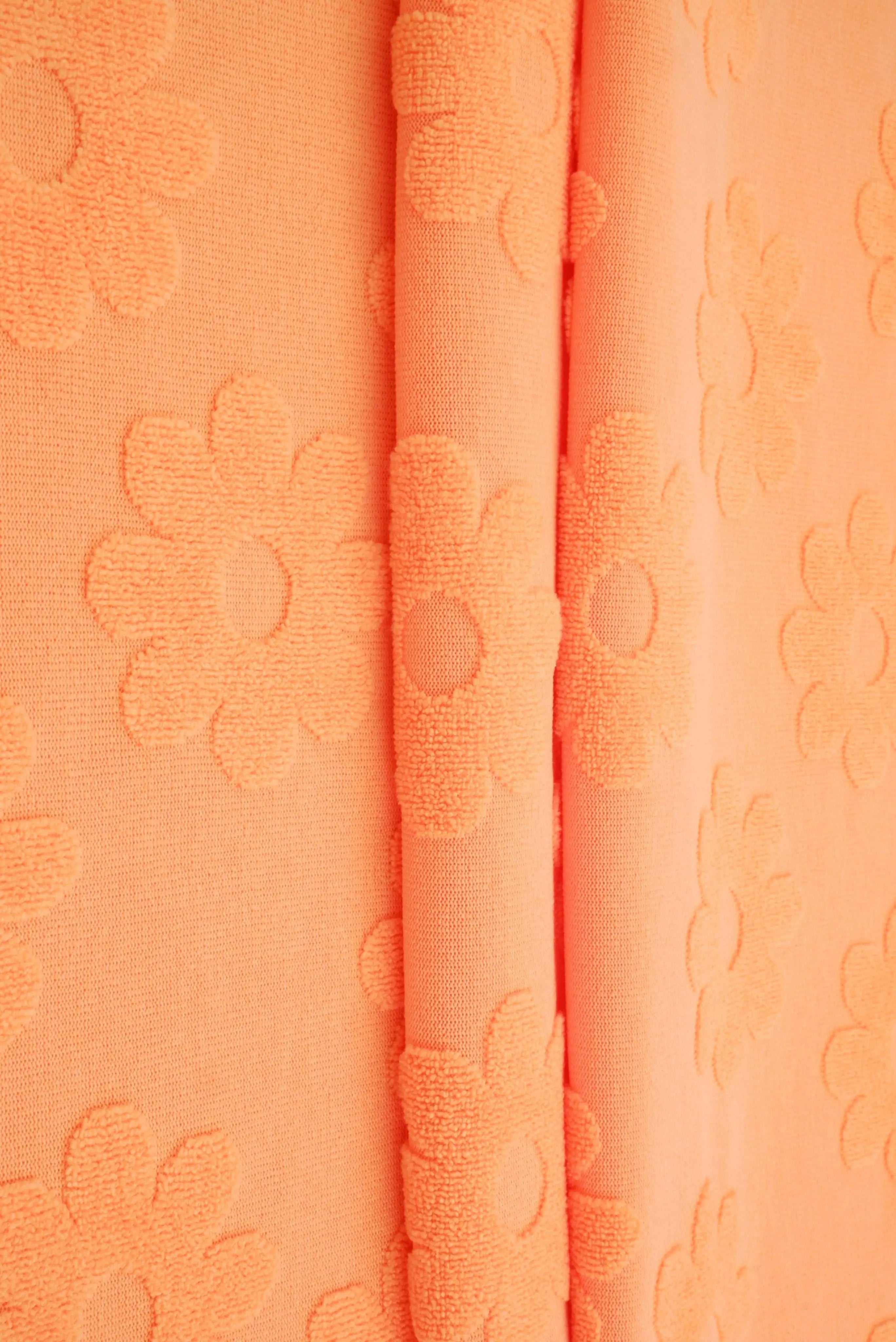 JACQ-4480 ORANGE LT BOTTOMS DAISY FLOWER DRESS GEOMETRIC JACQUARD KNIT LIVERPOOL OUTERWEAR PANTS POLYESTER SKIRTS SOLID SPANDEX STRETCH SWEATER TOPS