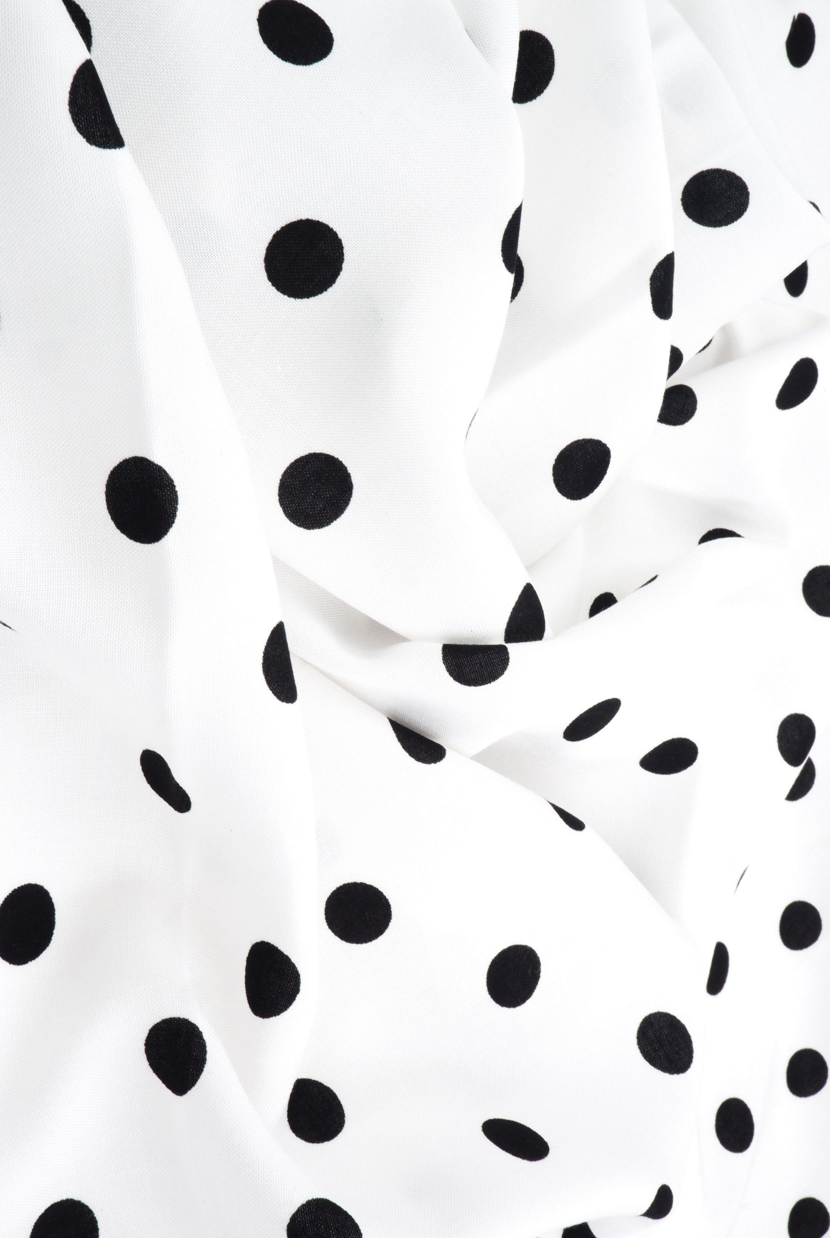 POP948-SE90548 IVORY/BLACK BLACK BLOUSE BLUE BODYSUIT BOTTOMS CAMI CHALLIS DOT DRESS IVORY NAVY PANTS PRINT RAYON SKIRTS TOPS WOVEN