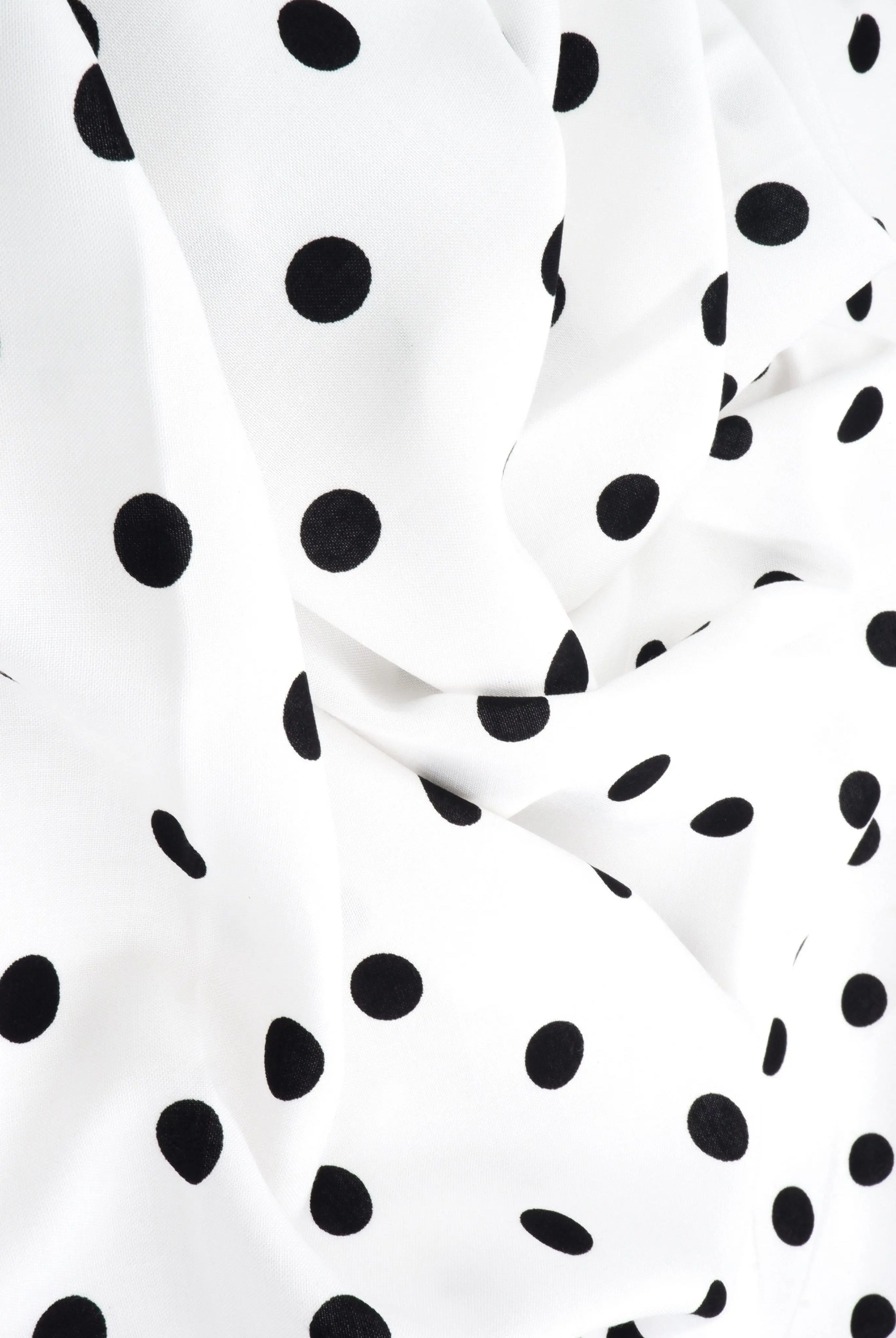 POP948-SE90548 IVORY/BLACK BLACK BLOUSE BLUE BODYSUIT BOTTOMS CAMI CHALLIS DOT DRESS IVORY NAVY PANTS PRINT RAYON SKIRTS TOPS WOVEN