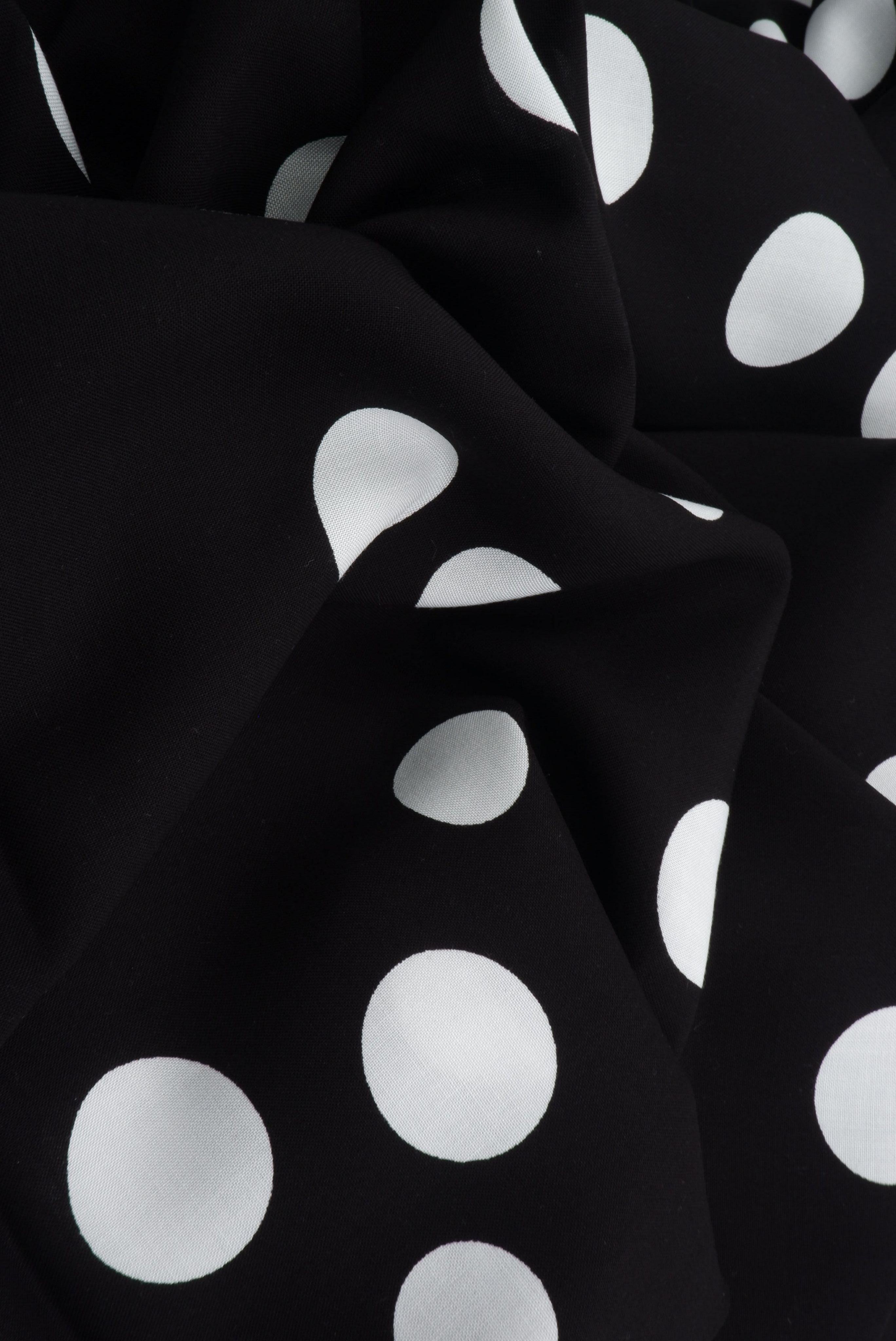 POP948-MS11094 BLACK/IVORY BLACK BLOUSE BLUE BOTTOMS CAMI CHALLIS DOT DRESS IVORY NAVY PANTS PRINT RAYON SKIRTS TOPS WOVEN