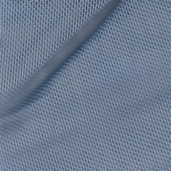 MESH-2000 CHAMBRAY BLOUSE BLUE BODYSUIT CAMI FLOCKING LOUNGEWEAR MESH NO-PRINT POLYESTER SOLID SPANDEX STRETCH TOPS TUNICS