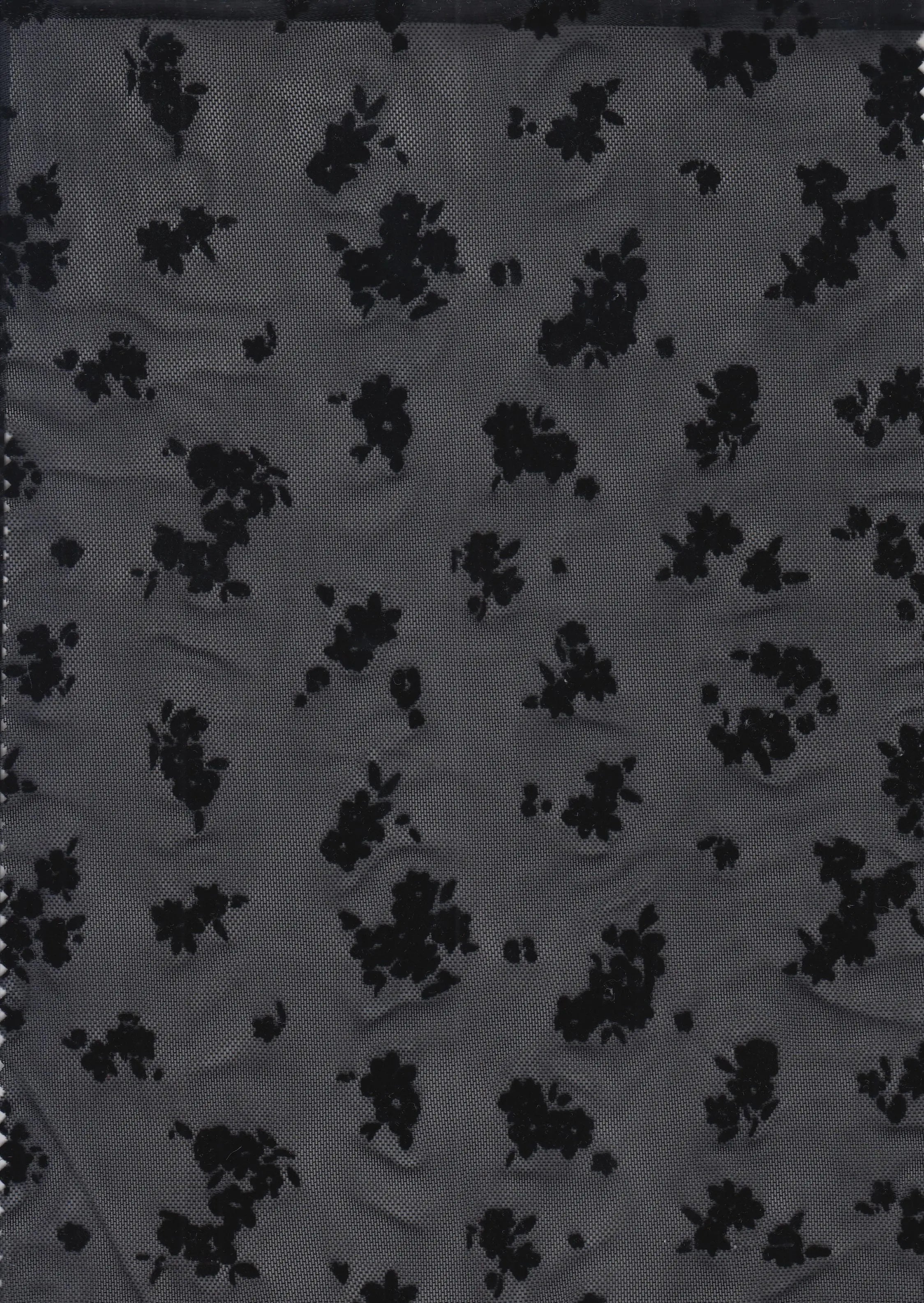 FLOCK-MS11282 BLACK BLACK BLOUSE BOTTOMS DRESS FLOCKING FLORAL MESH POLYESTER SKIRTS SOLID SPANDEX STRETCH TOPS