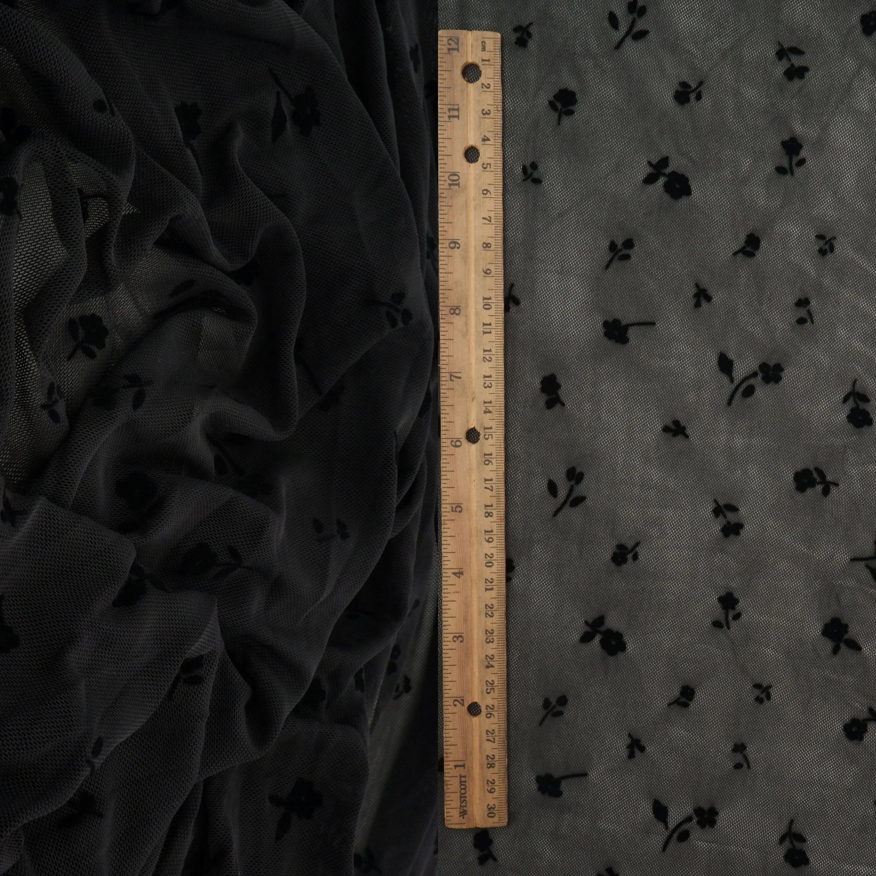 FLOCK-MS11279 BLACK BLACK BLOUSE CAMI FLOCKING FLORAL LOUNGEWEAR MESH POLYESTER SKIRTS SOLID SPANDEX STRETCH TOPS