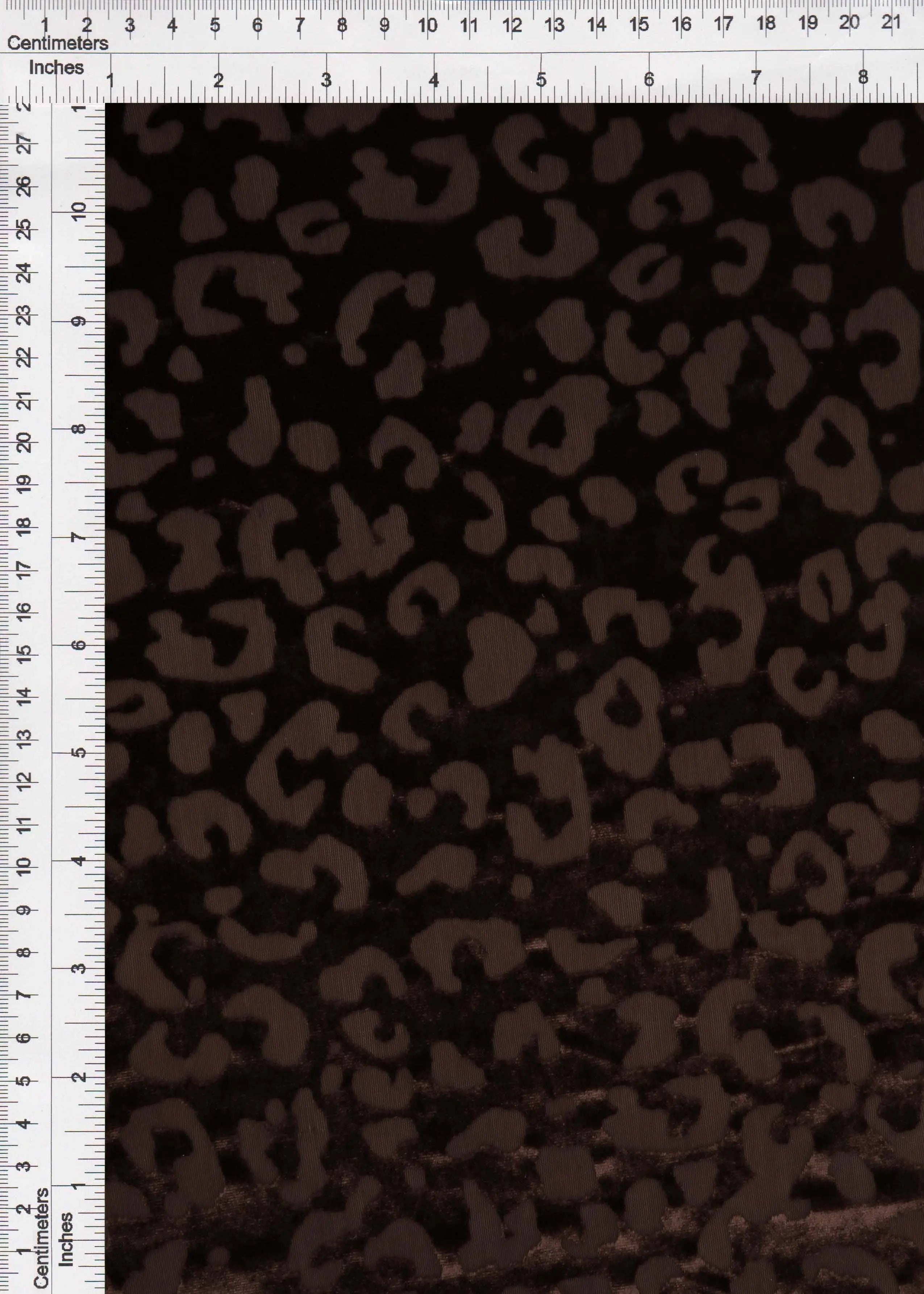 KNT3869-Q10720 BROWN ANIMAL BLOUSE BOTTOMS BURNOUT CAMI DRESS KNIT LOUNGEWEAR NYLON POLYESTER PRINT-B SPANDEX STRETCH TOPS VELVET