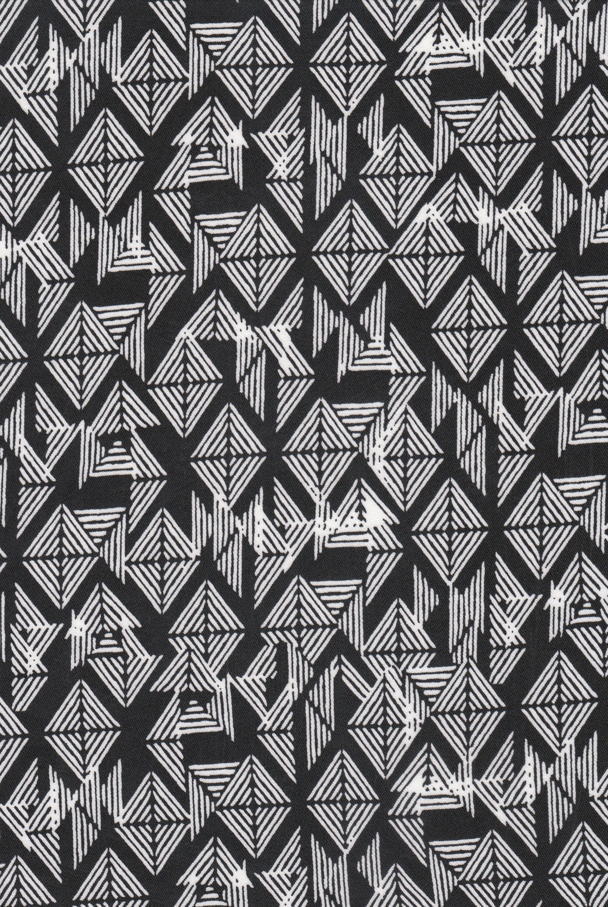 KNT2100-MS11259 BLACK ABSTRACT BLOUSE BOTTOMS DRESS DTY BRUSHED GEOMETRIC KNIT PRINT SKIRTS STRETCH TOPS