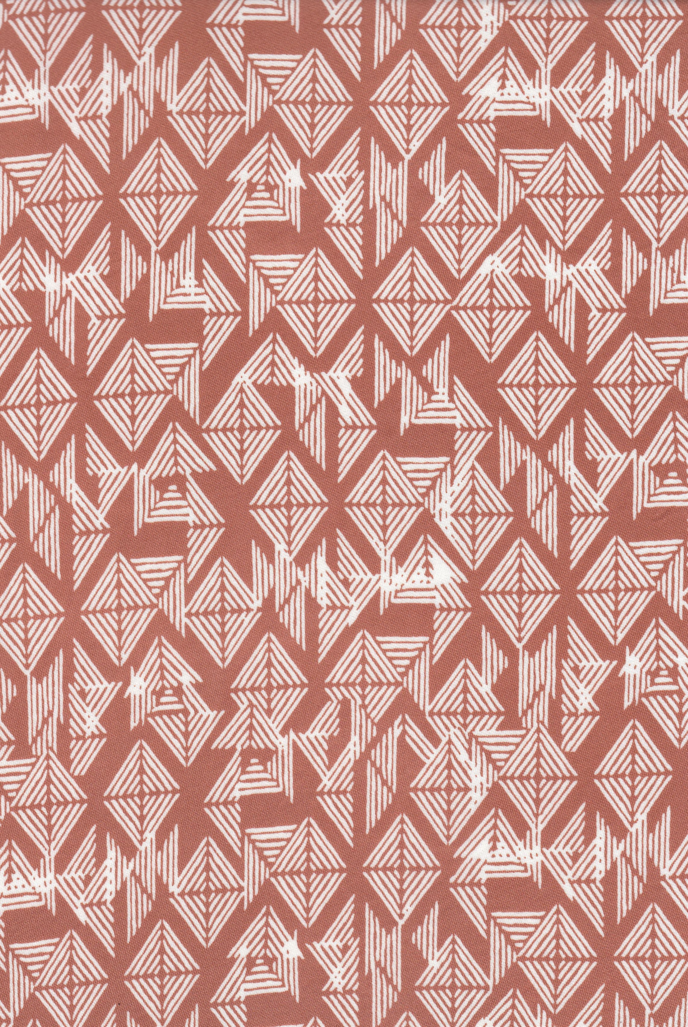 KNT2100-MS11259 RUST ABSTRACT BLOUSE BOTTOMS DRESS DTY BRUSHED GEOMETRIC KNIT PRINT SKIRTS STRETCH TOPS