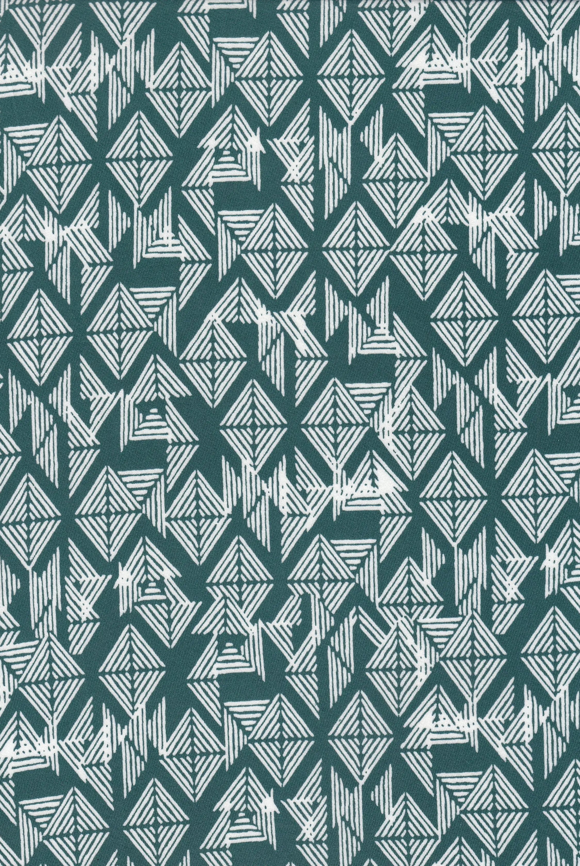 KNT2100-MS11259 GREEN ABSTRACT BLOUSE BOTTOMS DRESS DTY BRUSHED GEOMETRIC KNIT PRINT SKIRTS STRETCH TOPS