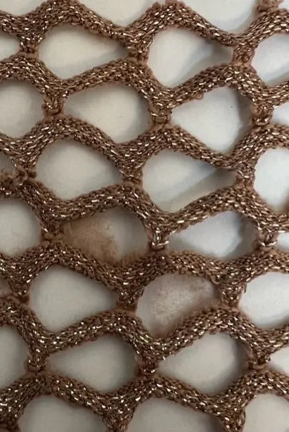 MESH-4467 MOCHA BLOUSE BODYSUIT BROWN CAMI CREAM FLOCKING LOUNGEWEAR LUREX MESH NO-PRINT POLYESTER SOLID SPANDEX STRETCH TOPS TUNICS