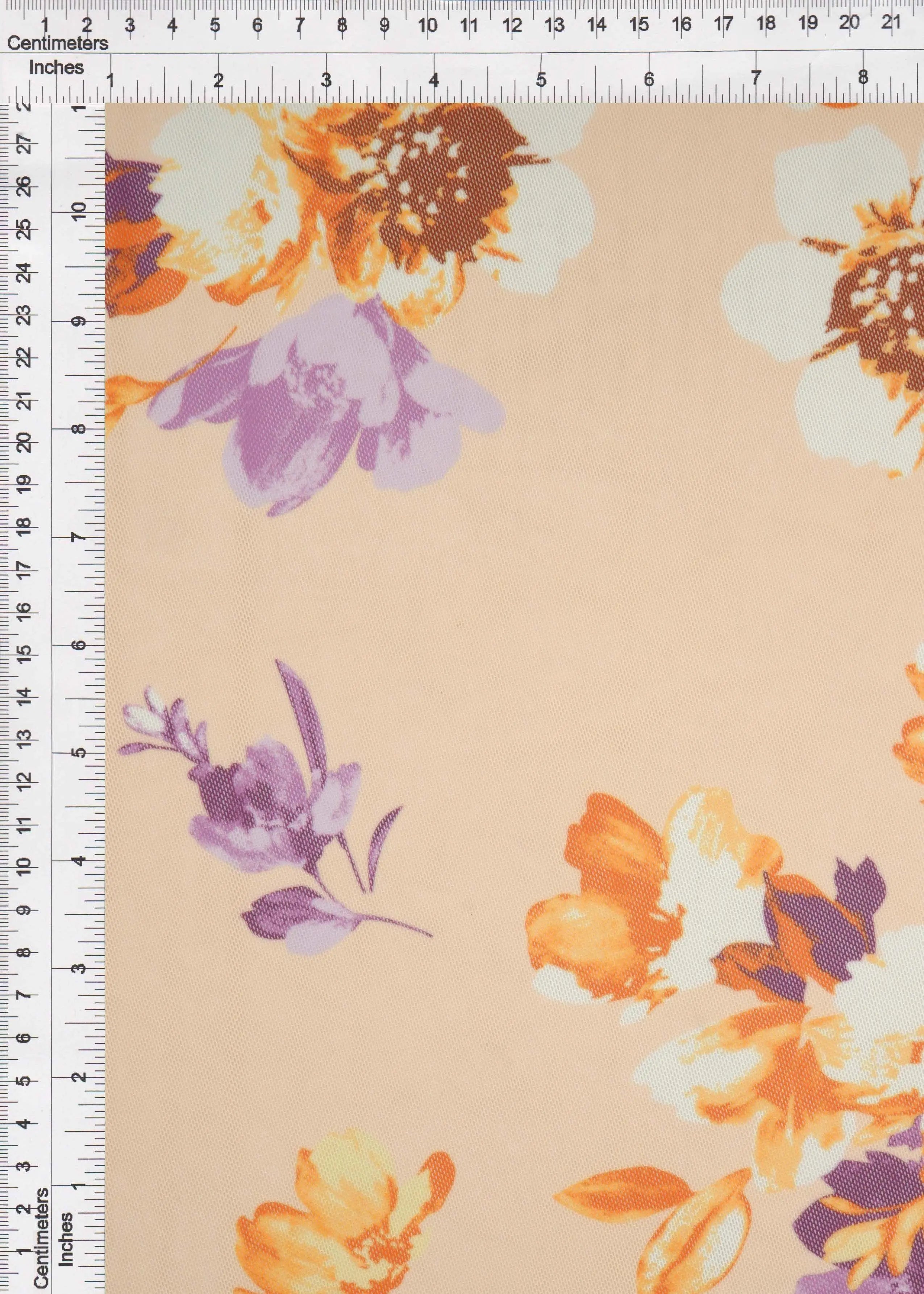 MESH-MS11278 SAND BLOUSE BODYSUIT CAMI DIGITAL PRINT FLOCKING FLORAL FLOWER LOUNGEWEAR MESH POLYESTER SPANDEX STRETCH TOPS TUNICS