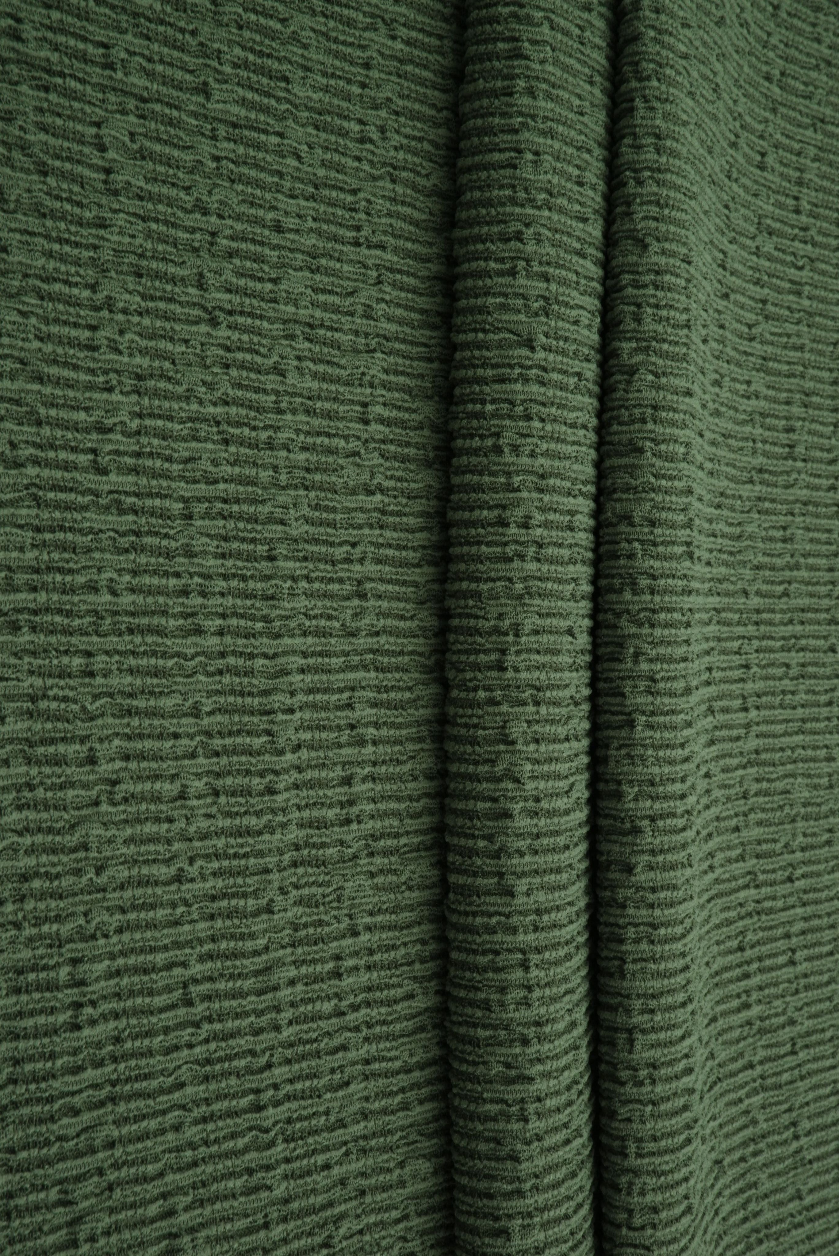 CRP4473 OLIVE VINTAGE ACTIVEWEAR BODYSUIT BOTTOMS CREPE DRESS JERSEY NO-PRINT POLYESTER SOLID SPANDEX WOVEN