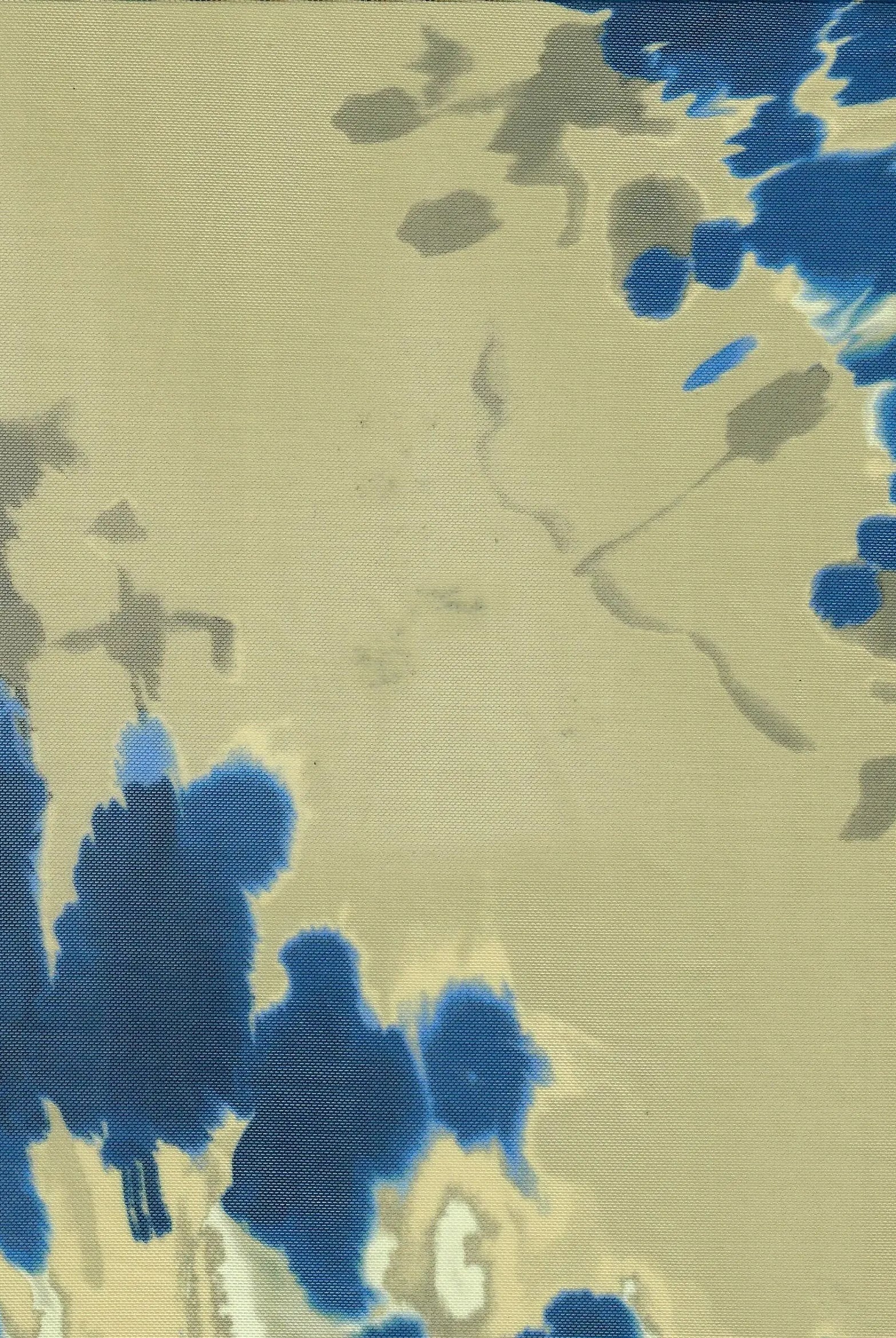 MESH-MS11308D INDIGO ABSTRACT BLOUSE BLUE BODYSUIT CAMI DIGITAL PRINT FLOCKING LOUNGEWEAR MESH POLYESTER SPANDEX STRETCH TOPS TUNICS