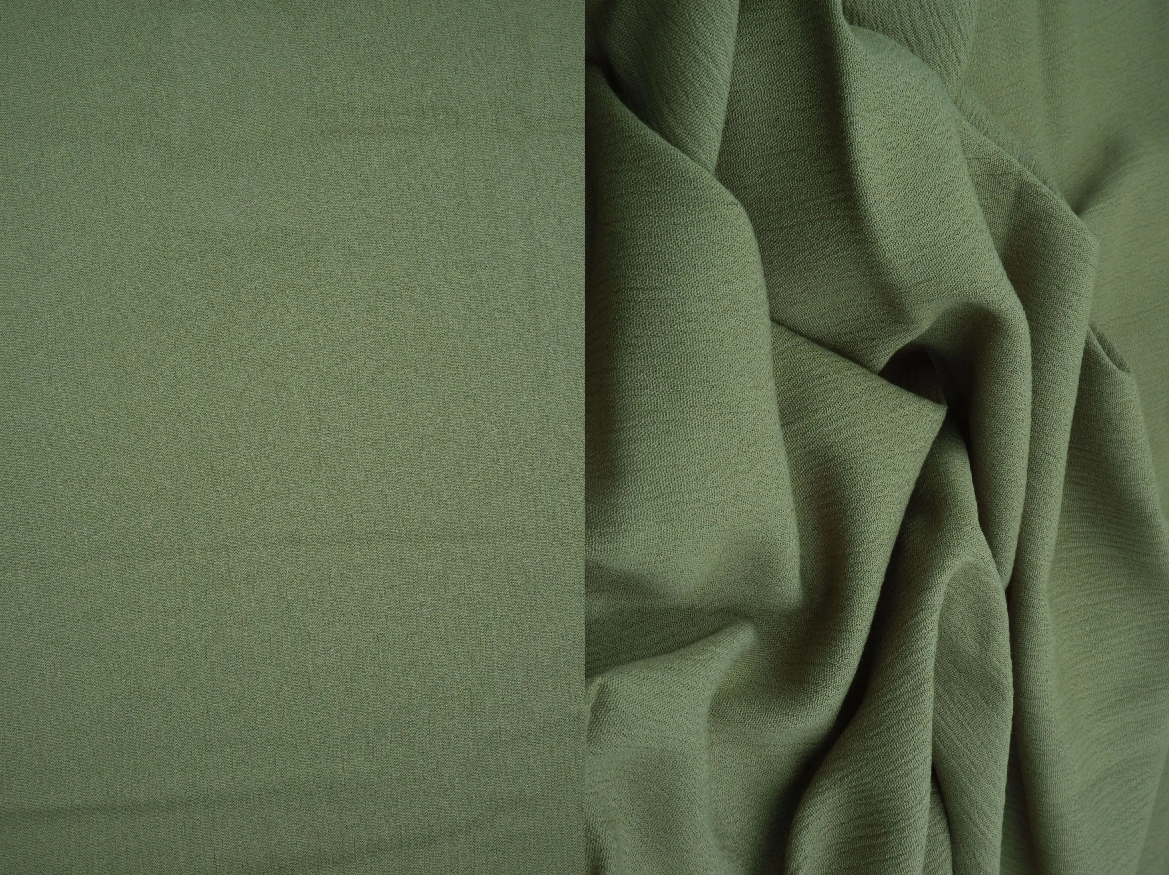 CRP3143 OLIVE DUSTY BLOUSE BOTTOMS CAMI CREPON DRESS NO-PRINT OUTERWEAR RAYON SKIRTS SOLID T-SHIRT TOPS TUNICS WOVEN