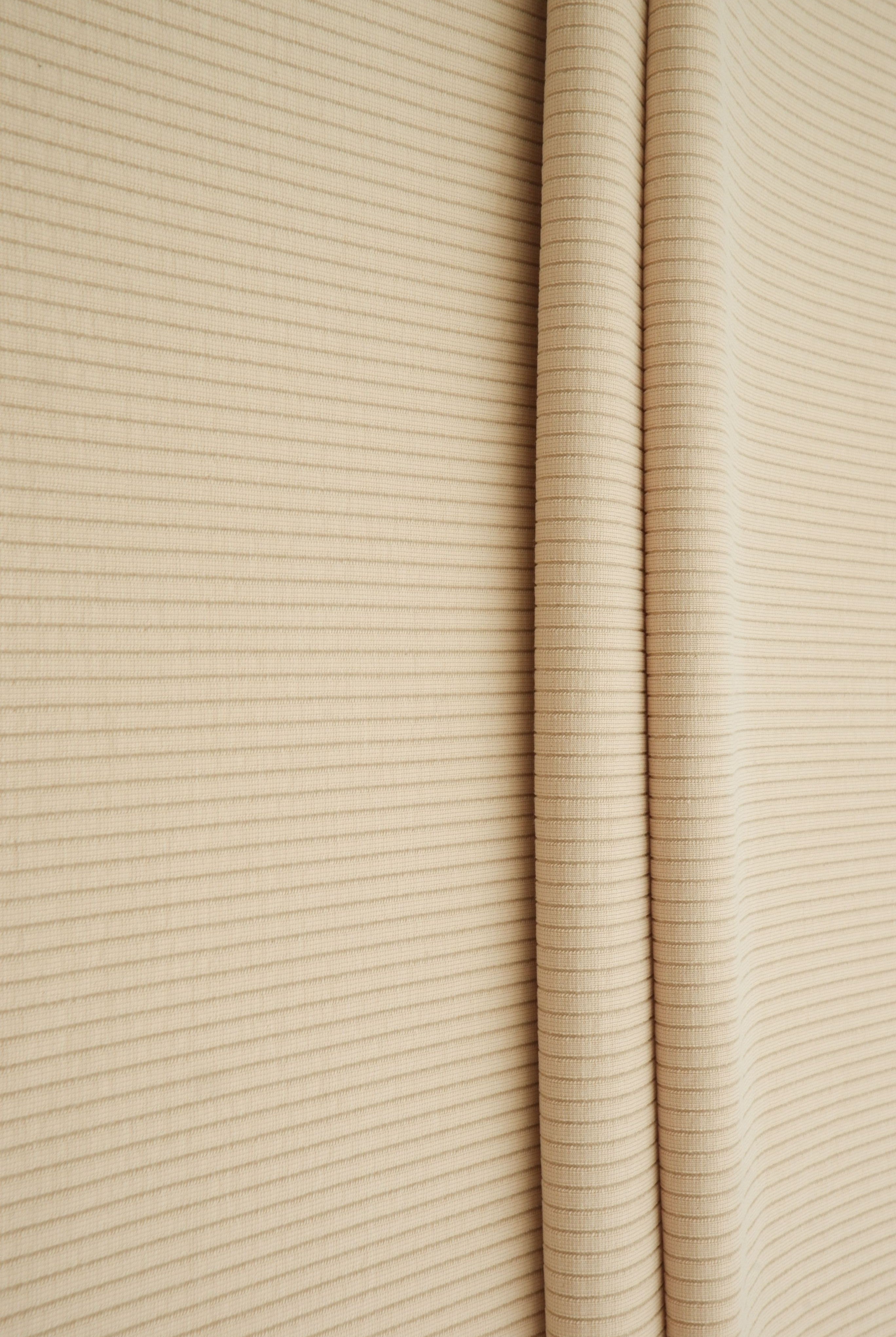 CUP-4603 BEIGE BOTTOMS DOUBLE KNIT DRESS MODAL NO-PRINT OUTERWEAR PANTS POLYESTER RIBBED SKIRTS SOLID SPANDEX STRETCH