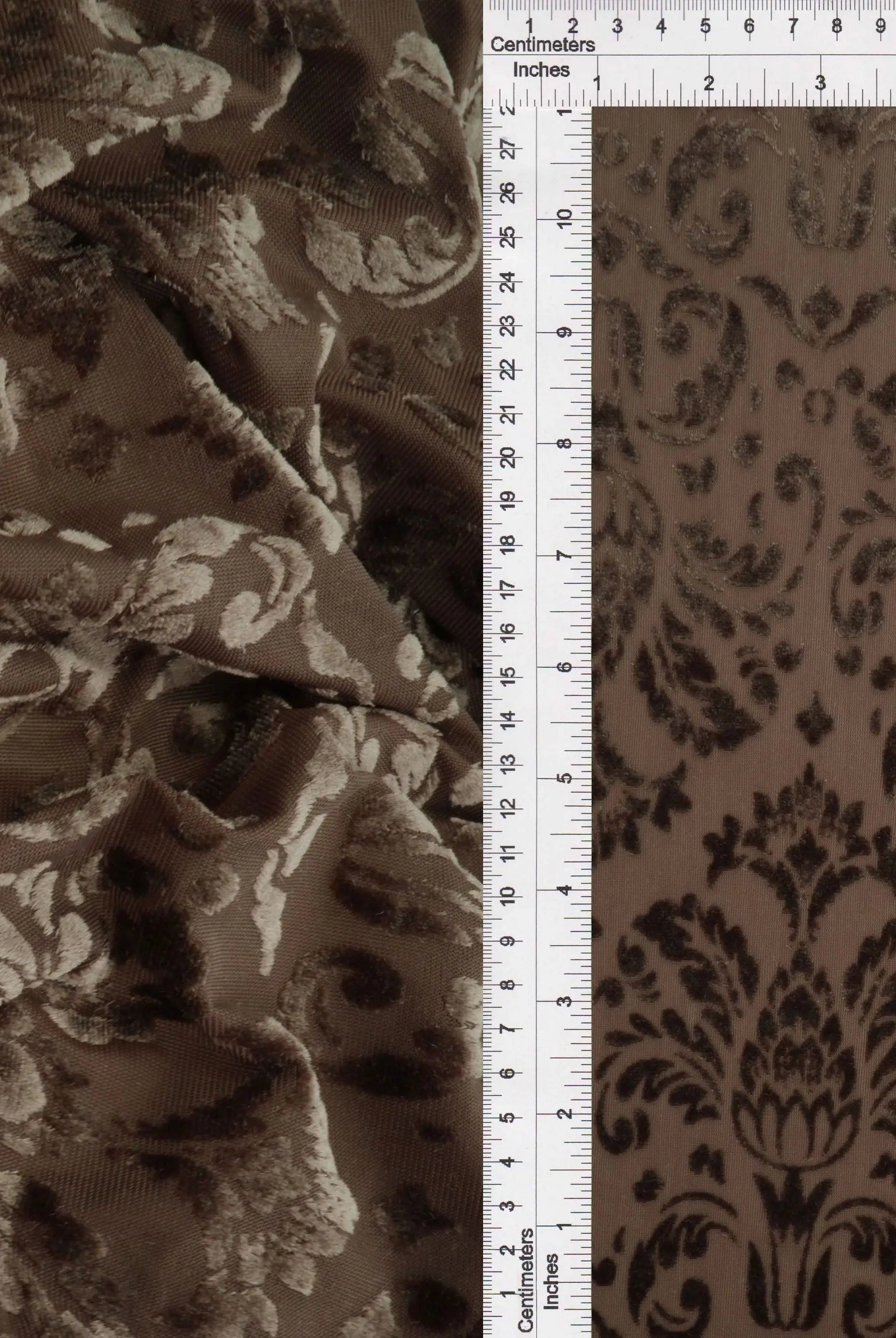 KNT3869-MS11378 BROWN BLOUSE BODYSUIT BOTTOMS BROWN BURNOUT CAMI DAMASK DRESS KNIT NYLON PANTS POLYESTER PRINT-B SPANDEX STRETCH TOPS TUNICS VELVET